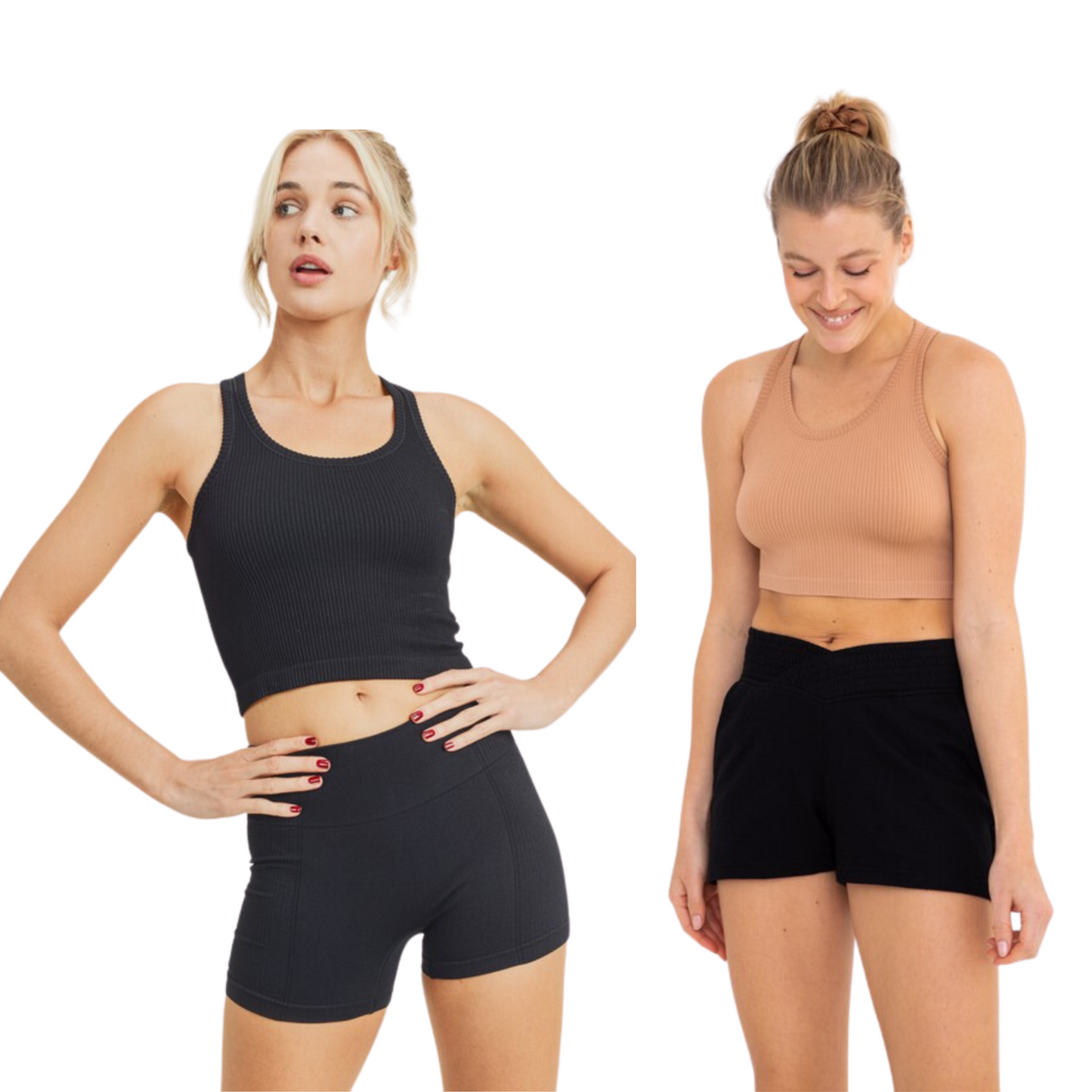 This Cropped Racerback Tank is the perfect addition to your wardrobe. It features a ribbed knit, offering superior breathability and comfort. The tank is available in a black or mud color. Its cropped fit adds extra style and flair, making it ideal for any occasion.