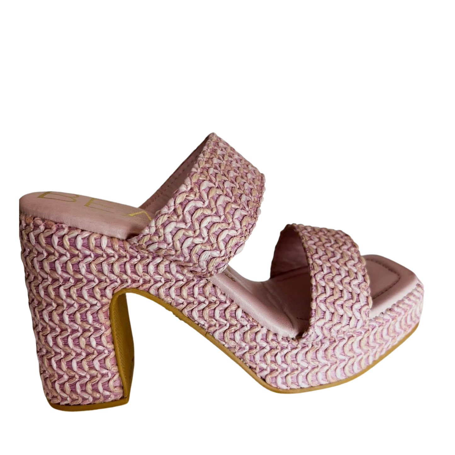 Gem by Matisse is a unique slip-on wedge evoking timeless summer style. Woven texture adds visual interest, while the pink and white colors give added versatility. Perfect for a day out or night on the town.