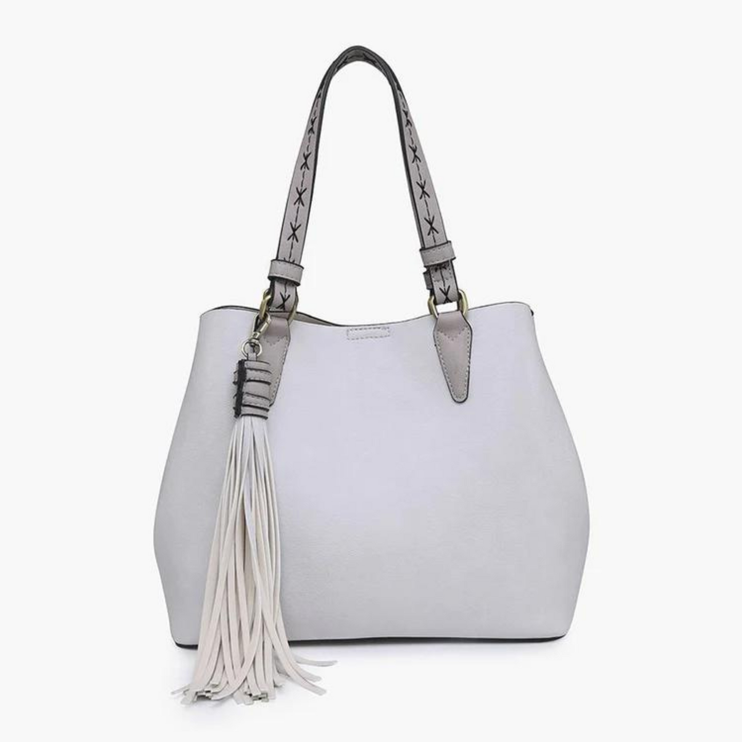 Aliza Satchel Bag in pale grey