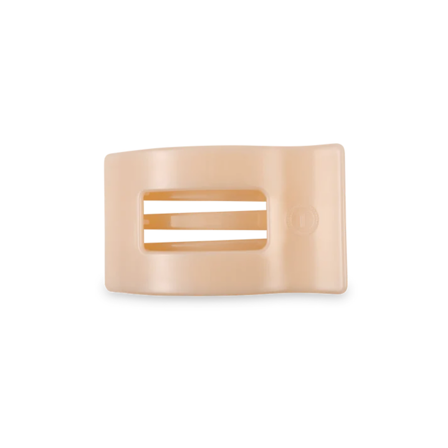 Small Flat Rectangle Hair Clip in Almond Beige