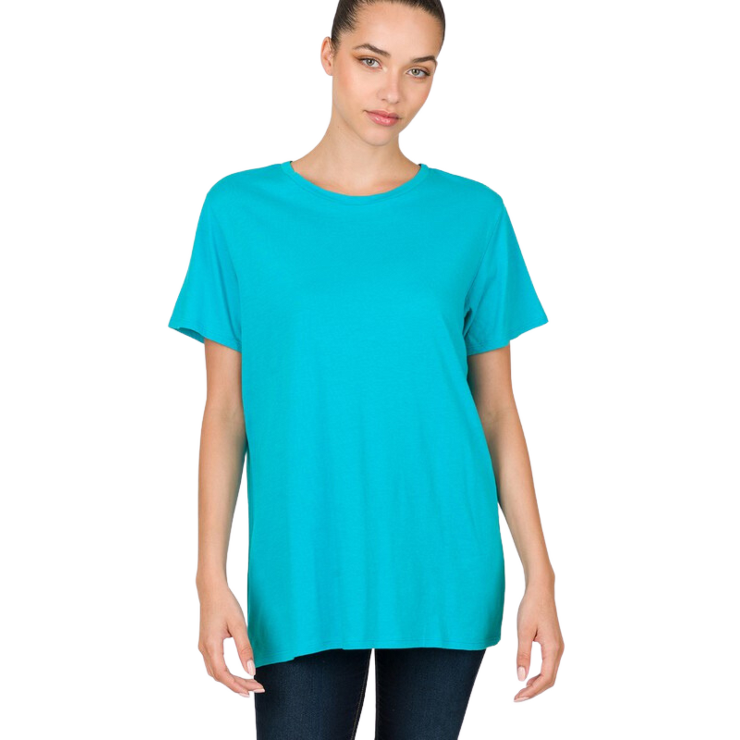 Ice colored round neck boyfriend tee