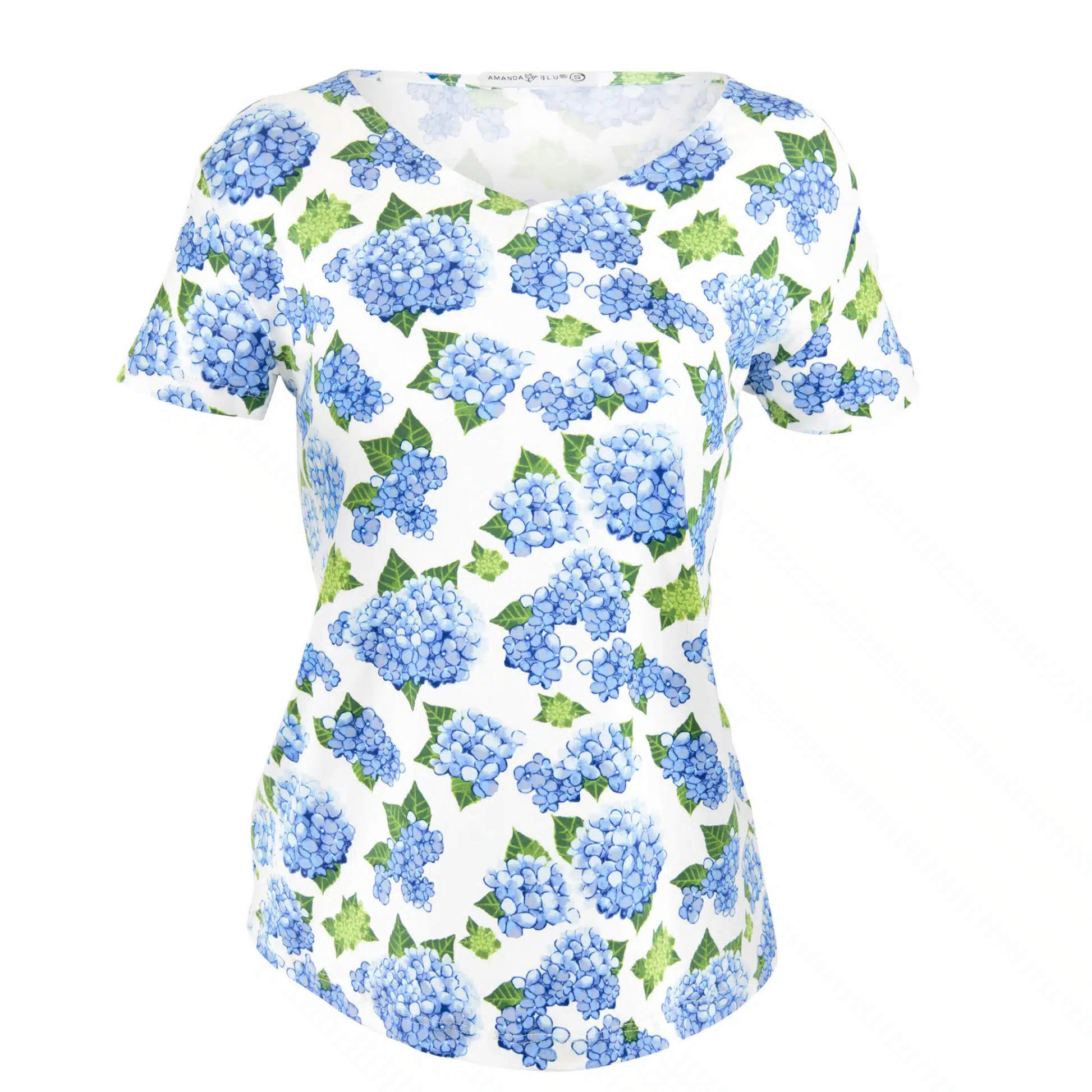 Elevate your relaxation with the Blue Hydrangea Pajama Top by Amanda Blu. Featuring a delicate hydrangea design, this loungewear top combines a flattering V-neck and comfortable short sleeves for effortless style and ease. Crafted for both comfort and elegance, it’s perfect for unwinding at home while maintaining a polished look.