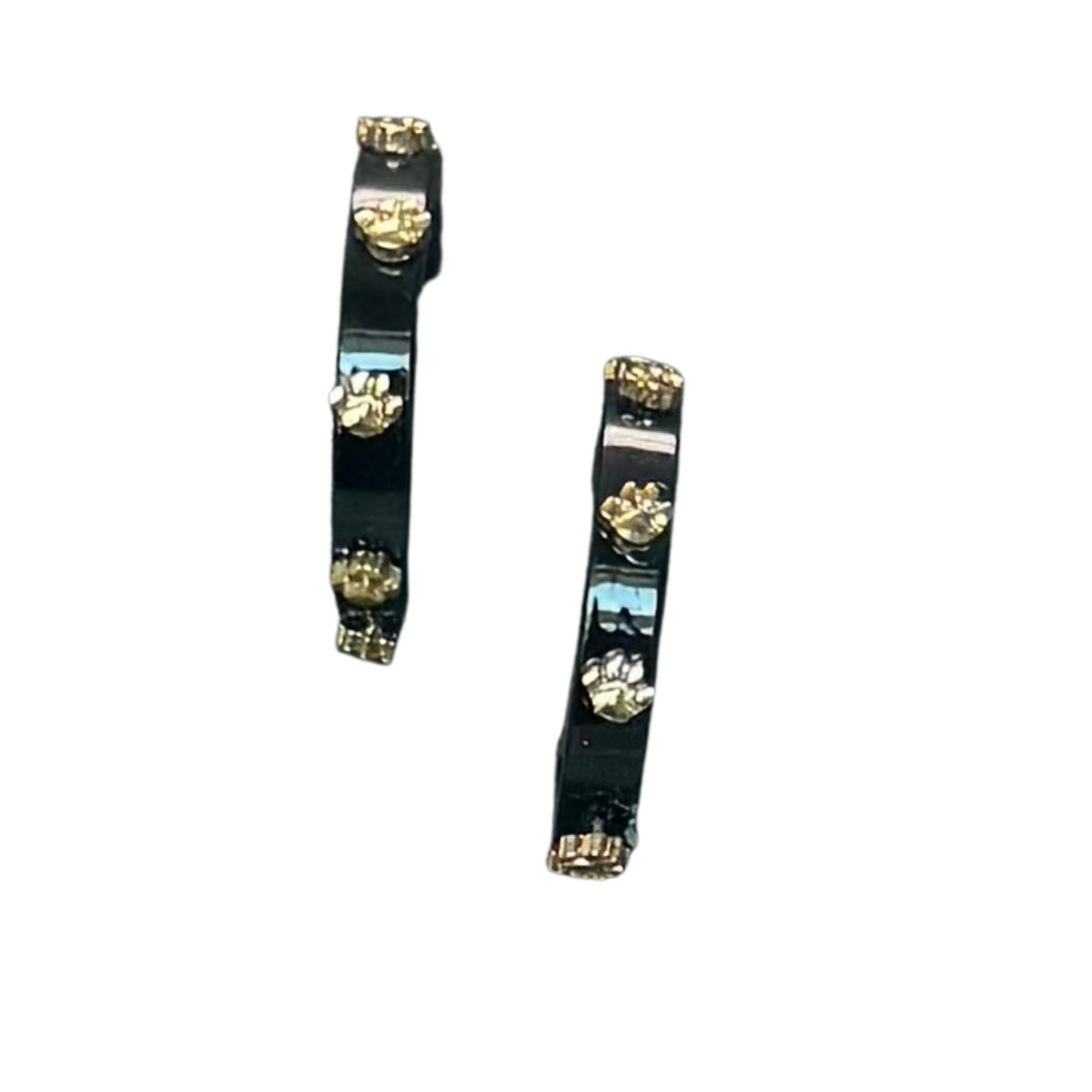 Game Day Hoop Earrings in Black