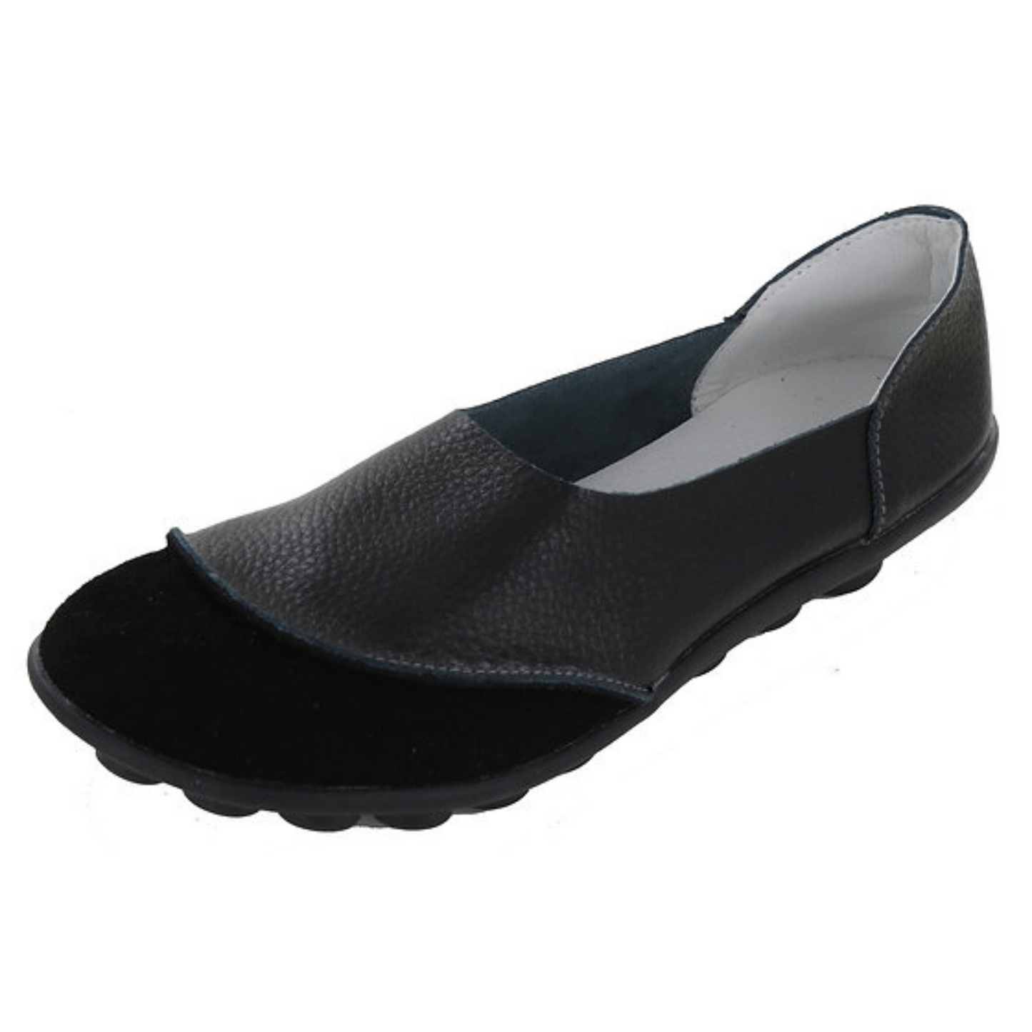 Casual leather flats in black