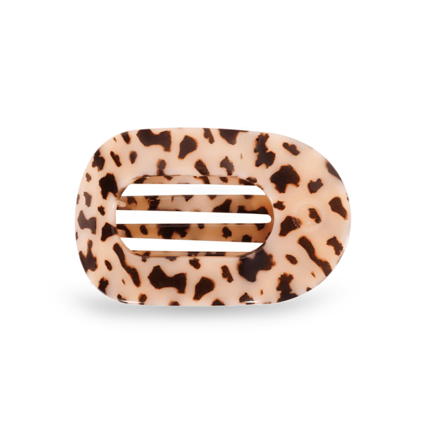 Medium flat open hair clip in blonde tortoise