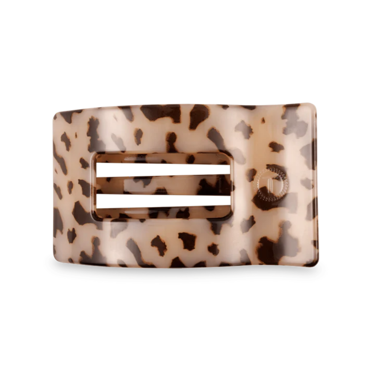 Medium Fall Flat Rectangle Hair Clip in blonde tortoise