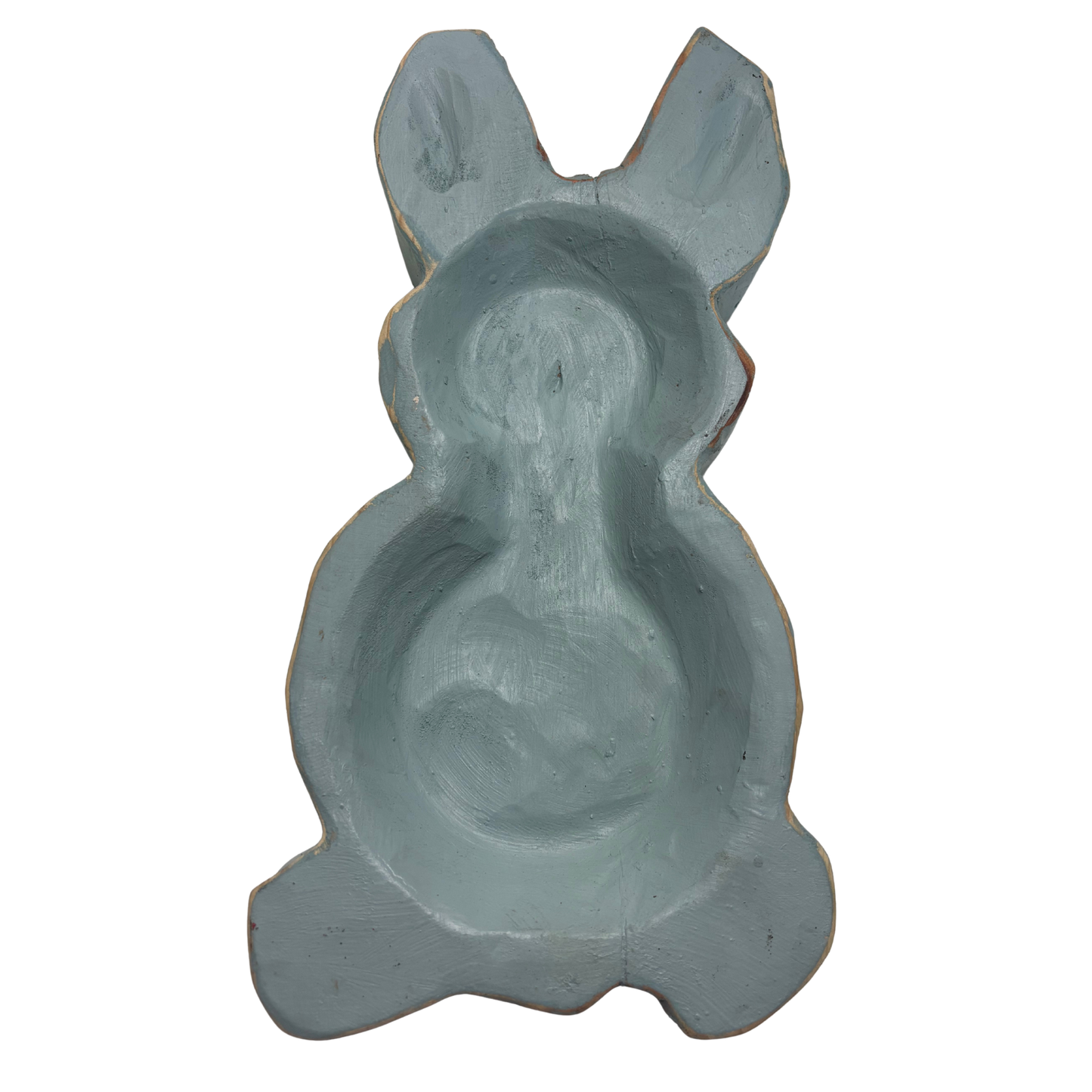 Wooden Easter Bunny Dish in blue