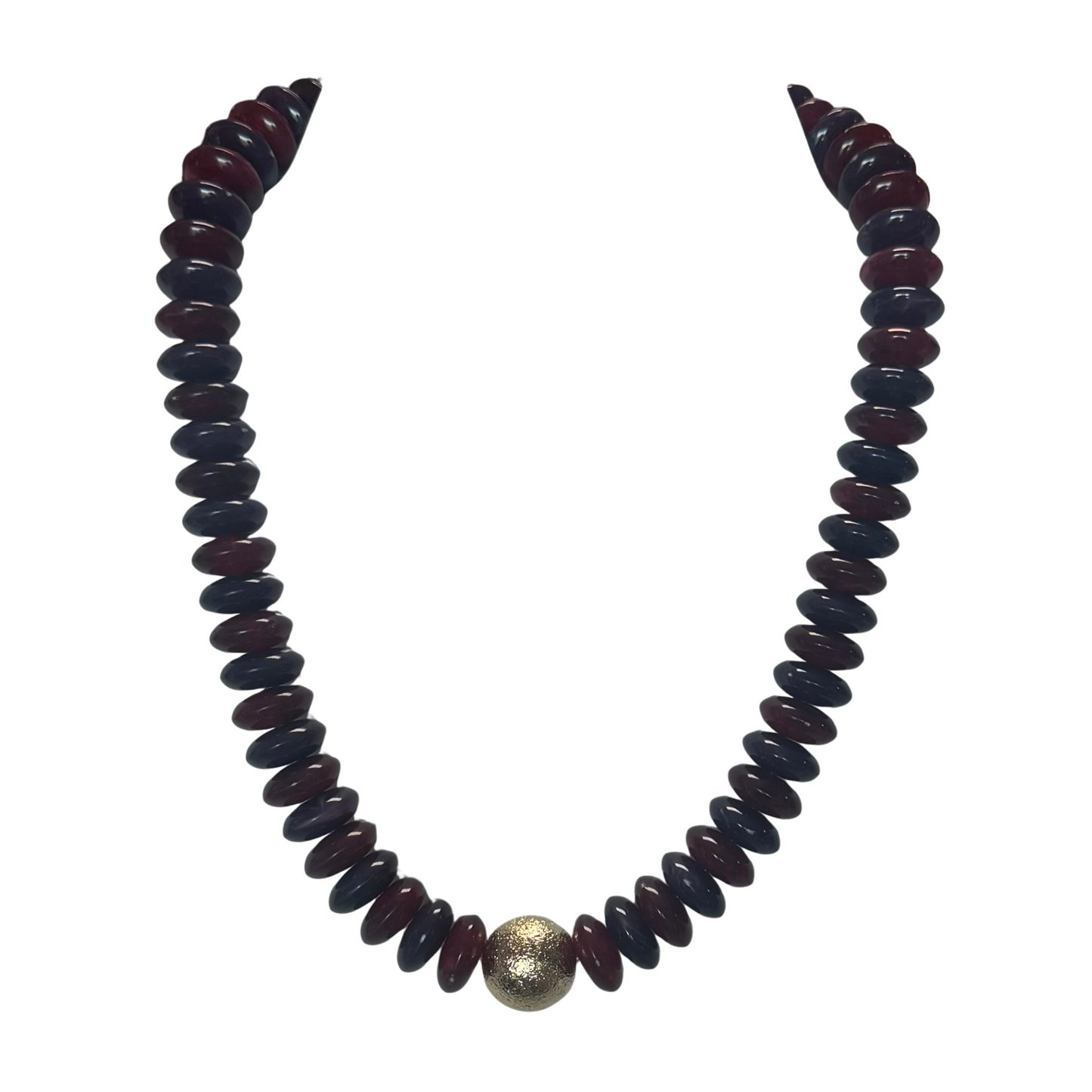Chunky Beaded Necklace in blue and red