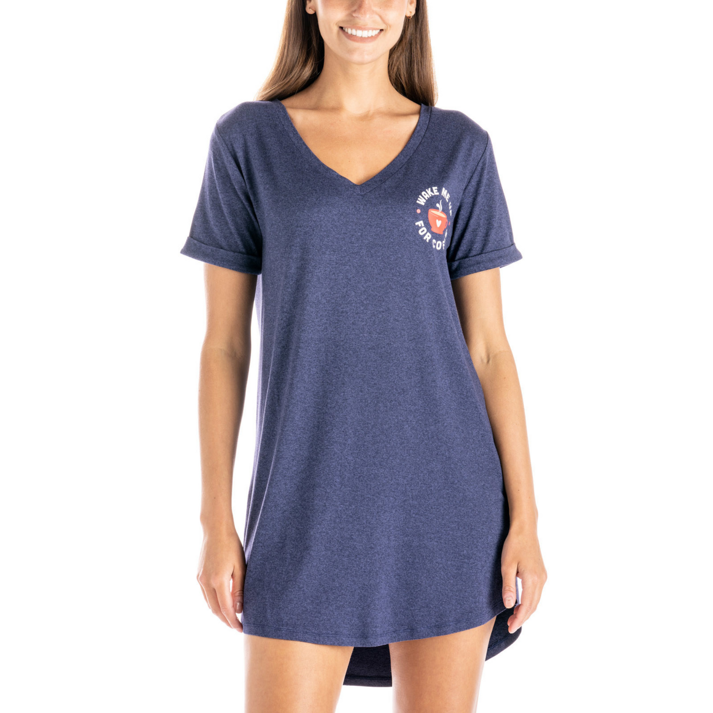 "Wake me up for coffee" Blue butter soft sleepshirt
