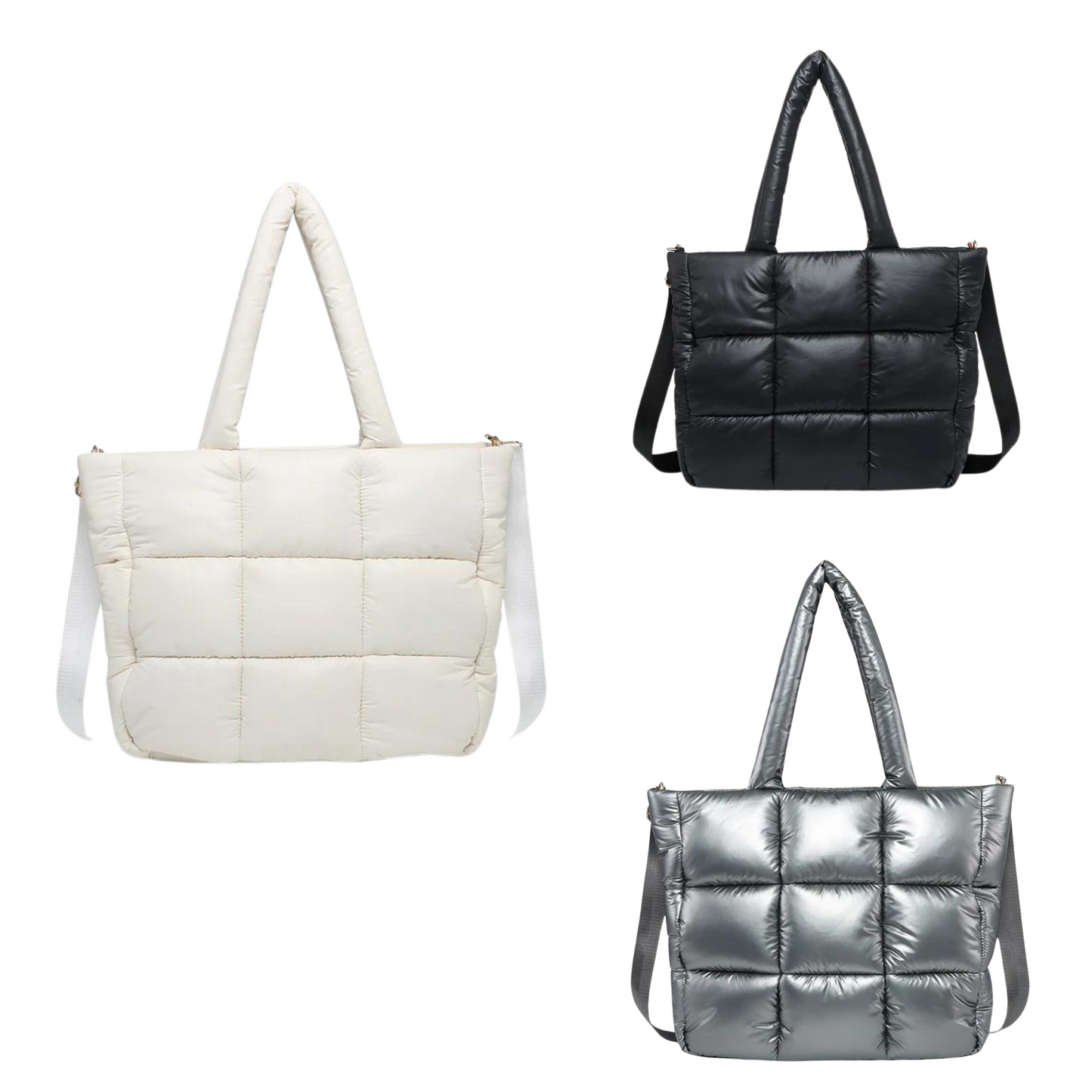 This puffy style is a fresh spin on a timeless tote. Kiersten's got hidden pockets plus a zippered top for extra peace of mind. Wear her your way, any day!