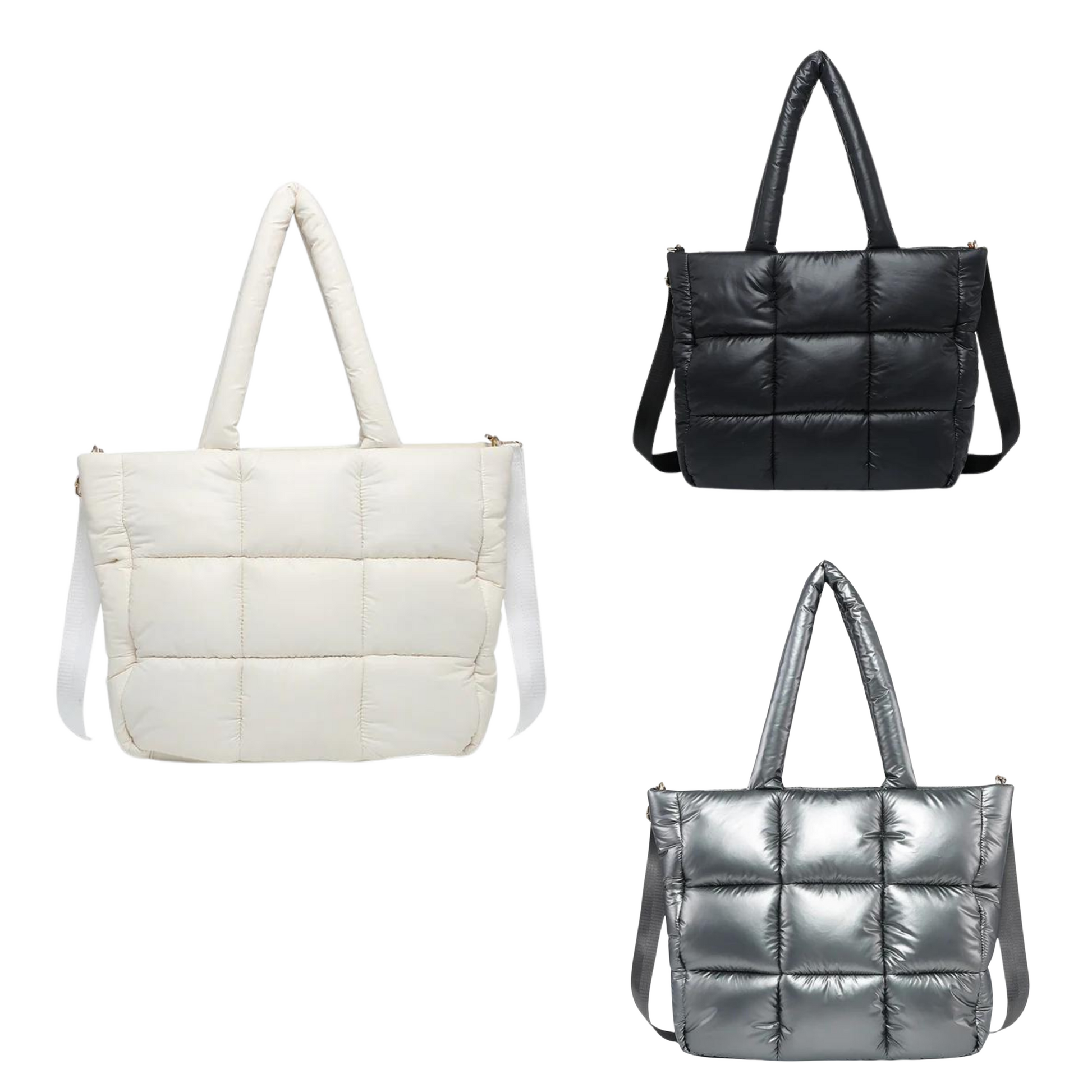 This puffy style is a fresh spin on a timeless tote. Kiersten's got hidden pockets plus a zippered top for extra peace of mind. Wear her your way, any day!