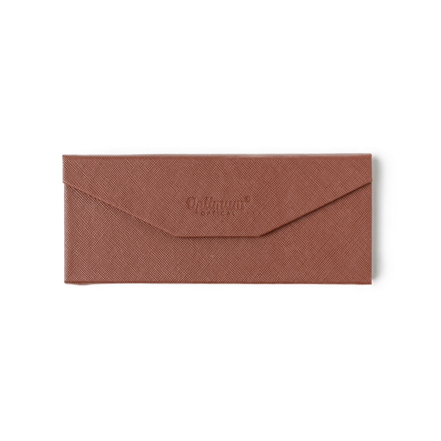 Foldable slimline eyewear case in brown