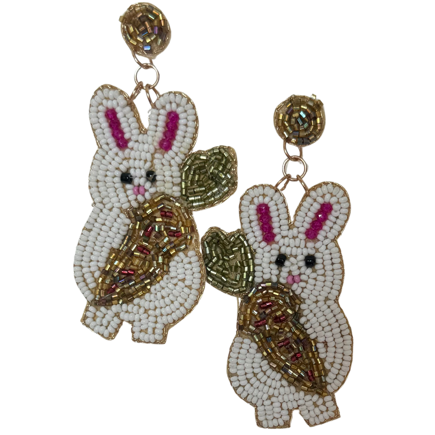 Easter bunny dangle earrings with carrot