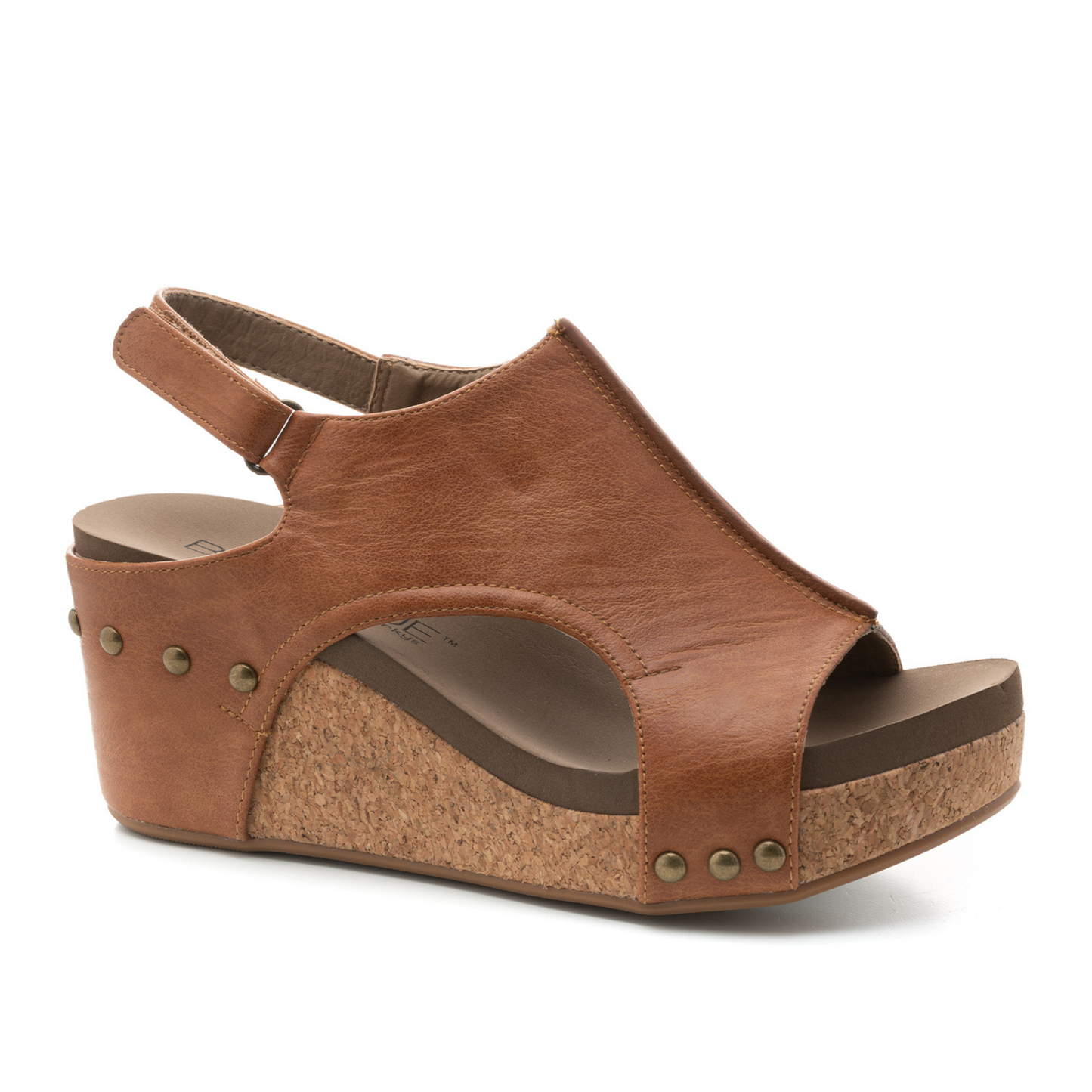 Carley Wedges in smooth cognac