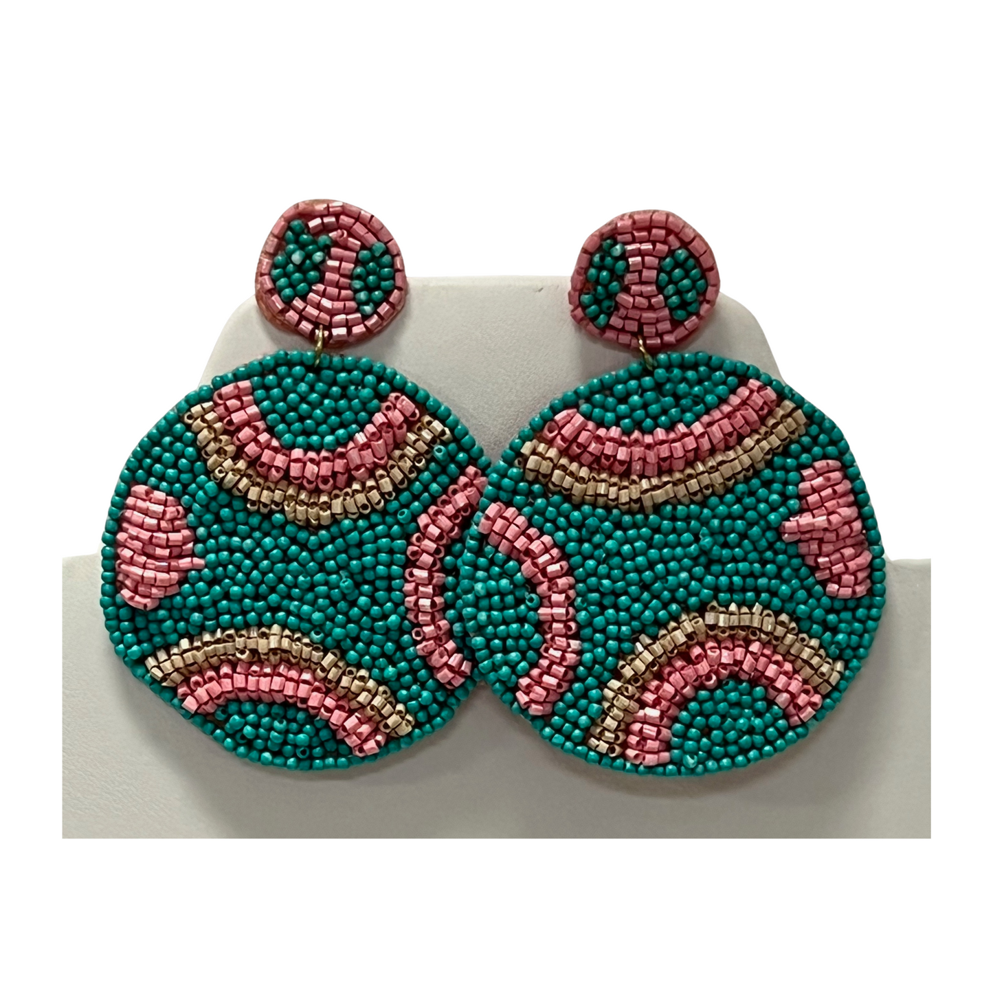 Circle Drop Beaded Earrings