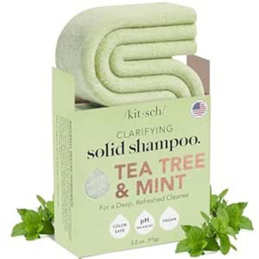 Introducing our Clarifying Solid Shampoo, featuring Kitsch Rosemary & Biotin for volumizing, strengthening, and thickening all hair types. Made in the USA and vegan, our sulfate- and paraben-free formula is perfect for achieving healthy, beautiful hair. Try it now and love your locks!