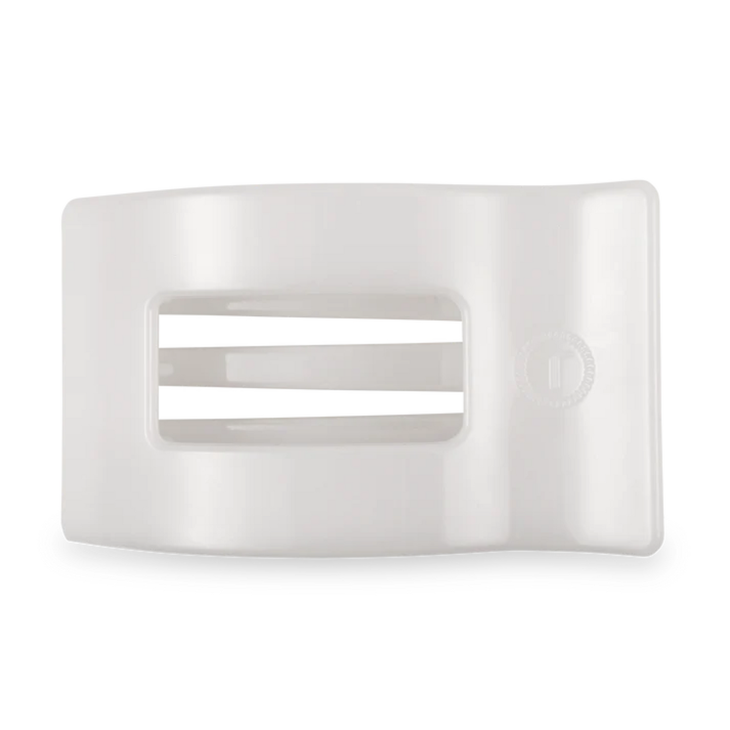 Medium Flat Rectangle hair clip in coconut white
