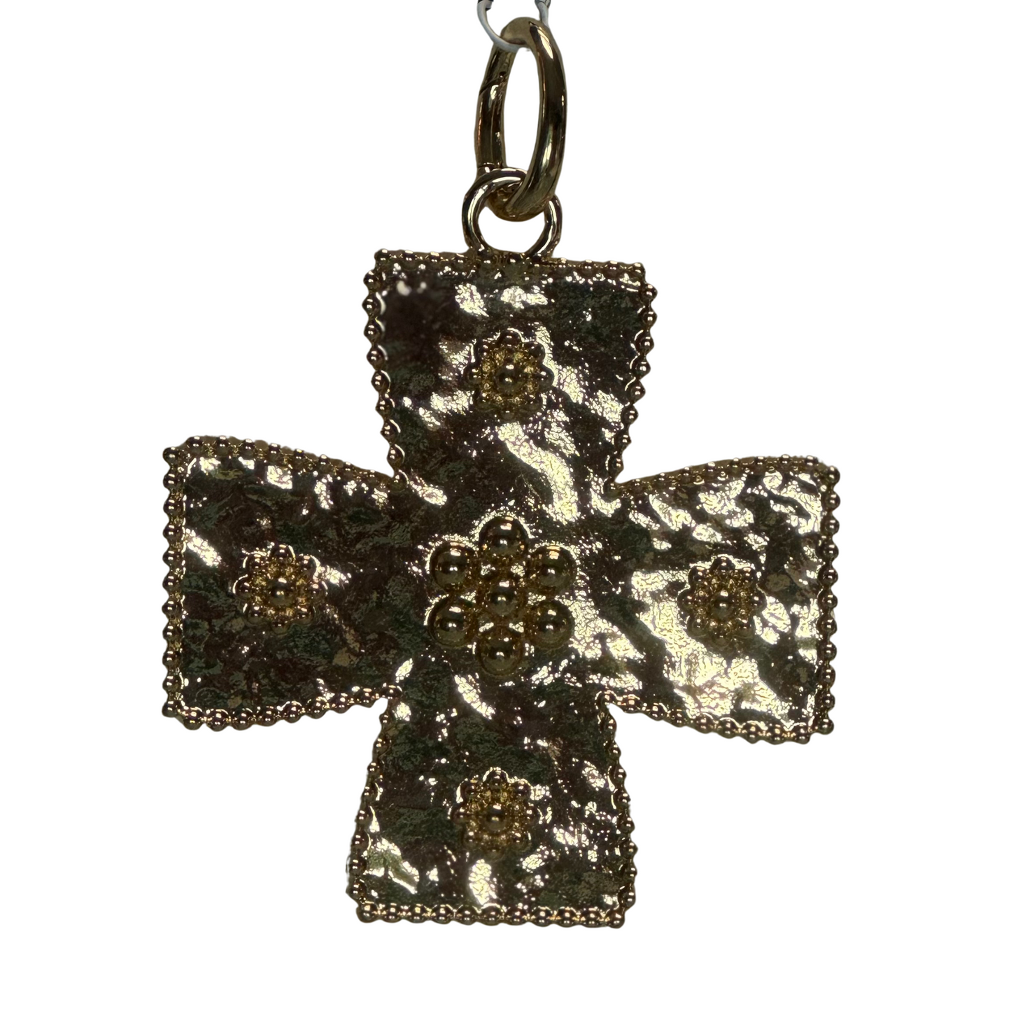 Gold cross charm for scarf necklace