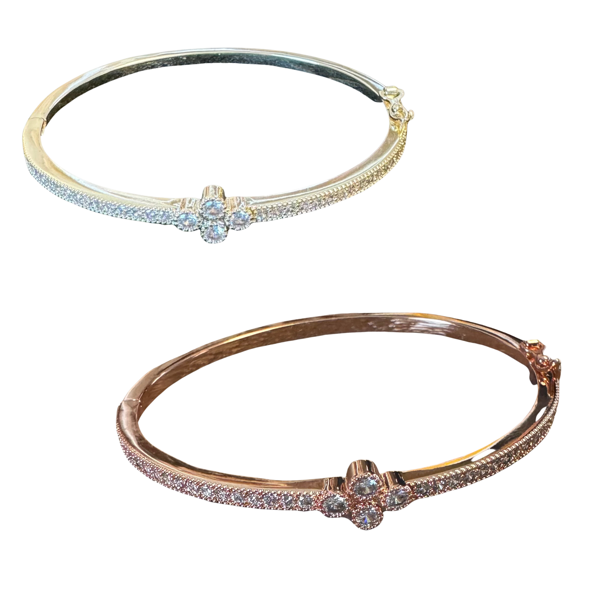 This Rhinestone Cuff Bangle will make a sophisticated addition to any wardrobe. This stylish accessory is crafted from bronze with a rhinestone embellishment, creating a fashionable and timeless look.