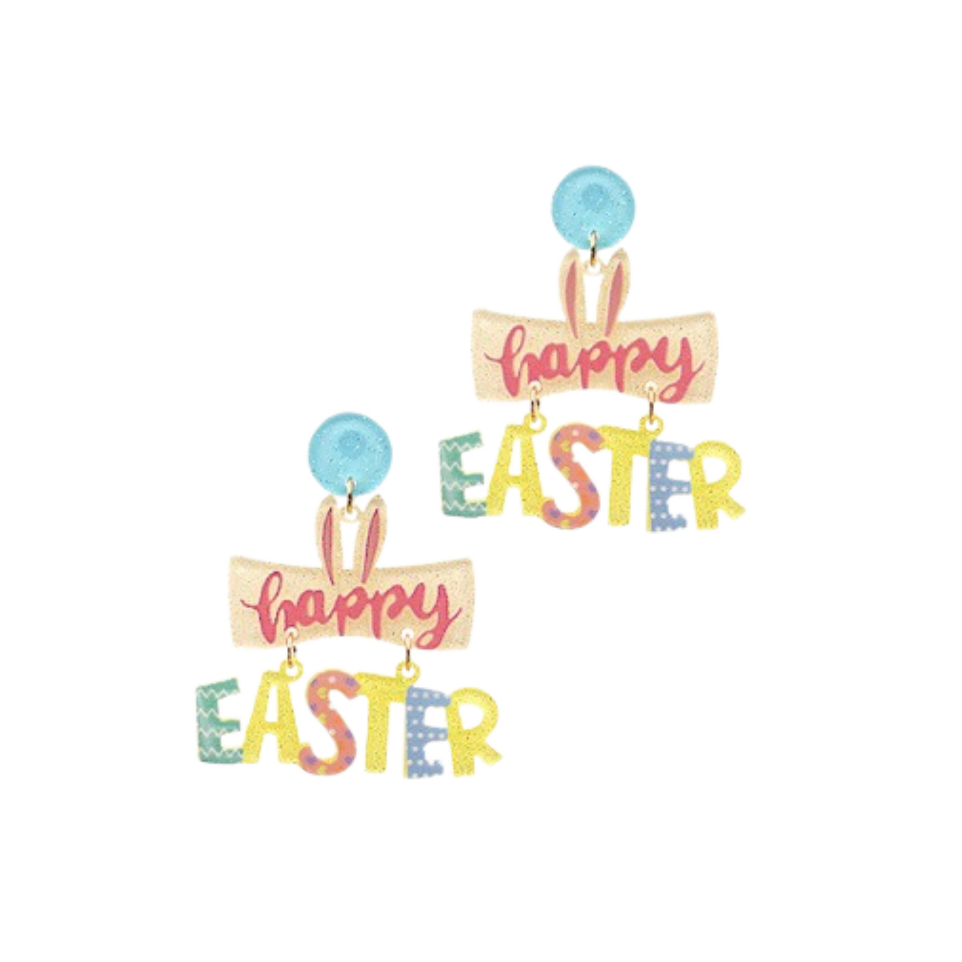 Happy easter dangle earrings