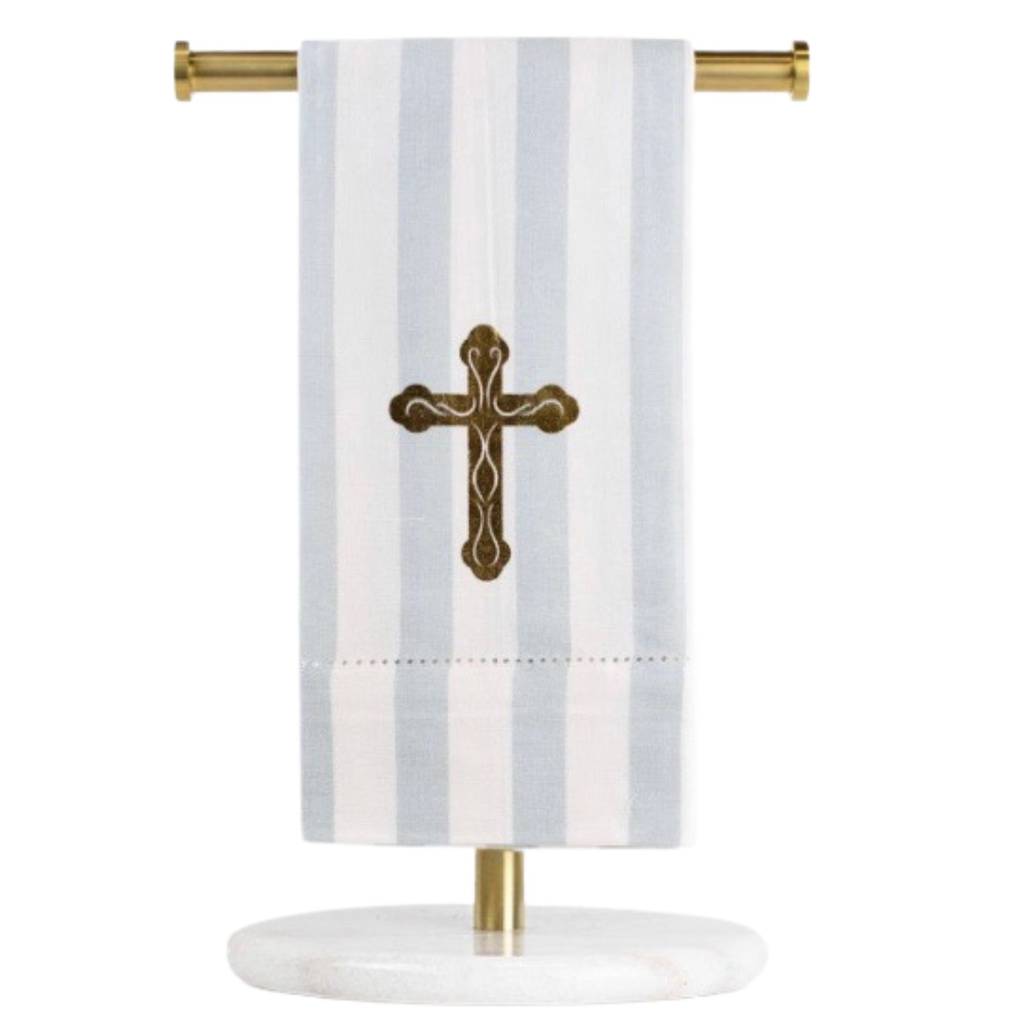 Elevate your daily routine with this exquisite hand towel from The Royal Standard, featuring a refined cross accent design. Crafted with meticulous hemstitching detail, this towel combines timeless elegance with practical functionality. Perfect for Easter celebrations or year-round sophistication, the delicate cross motif adds a touch of spiritual grace to any bathroom. Premium construction ensures durability and softness with every use, making it an ideal choice for those who appreciate quality linens and