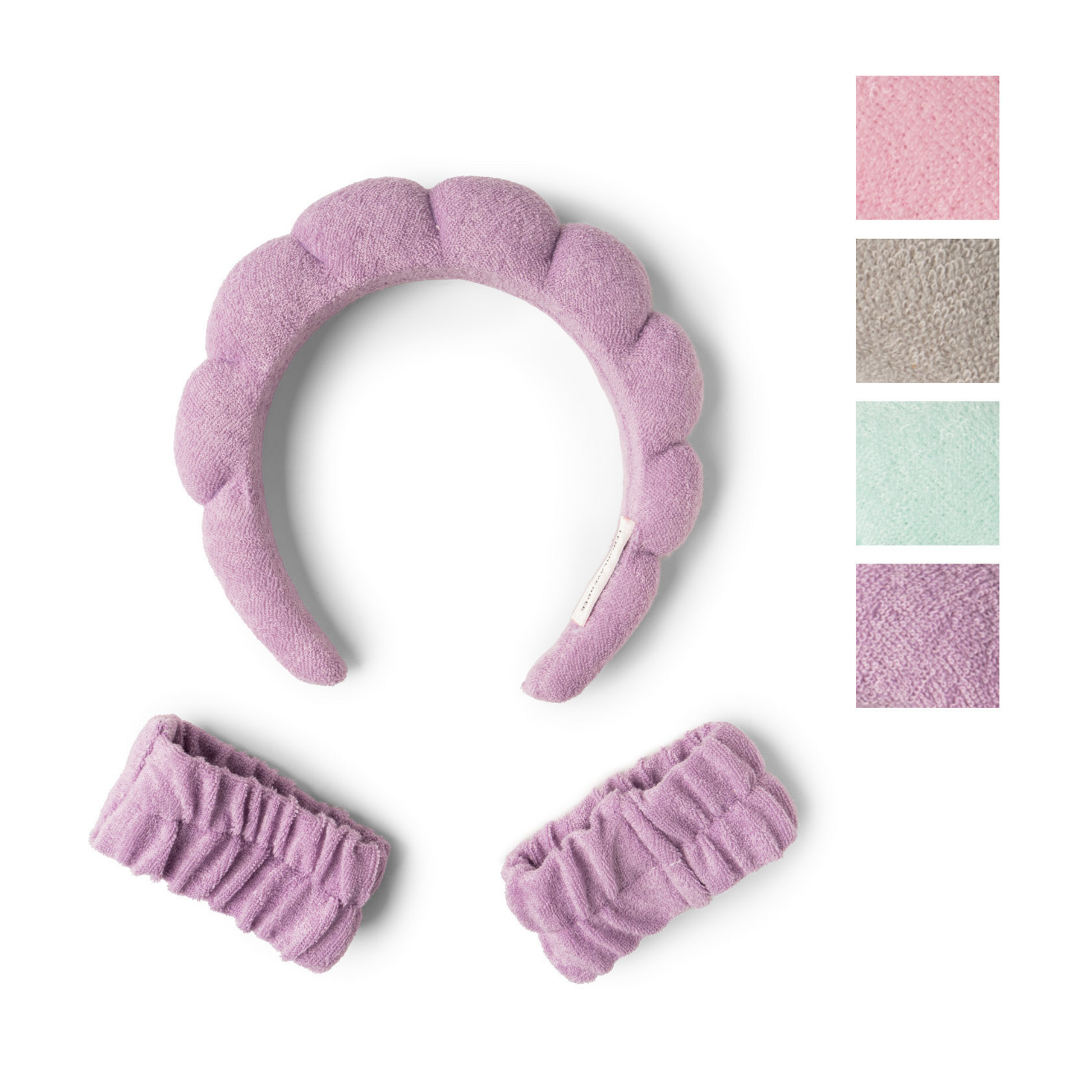 Designed to keep your hair back and shielded from water, skincare and makeup, this soft terrycloth headband comes with two fluffy wristbands to keep your arms nice ‘n dry while washing or rinsing.  