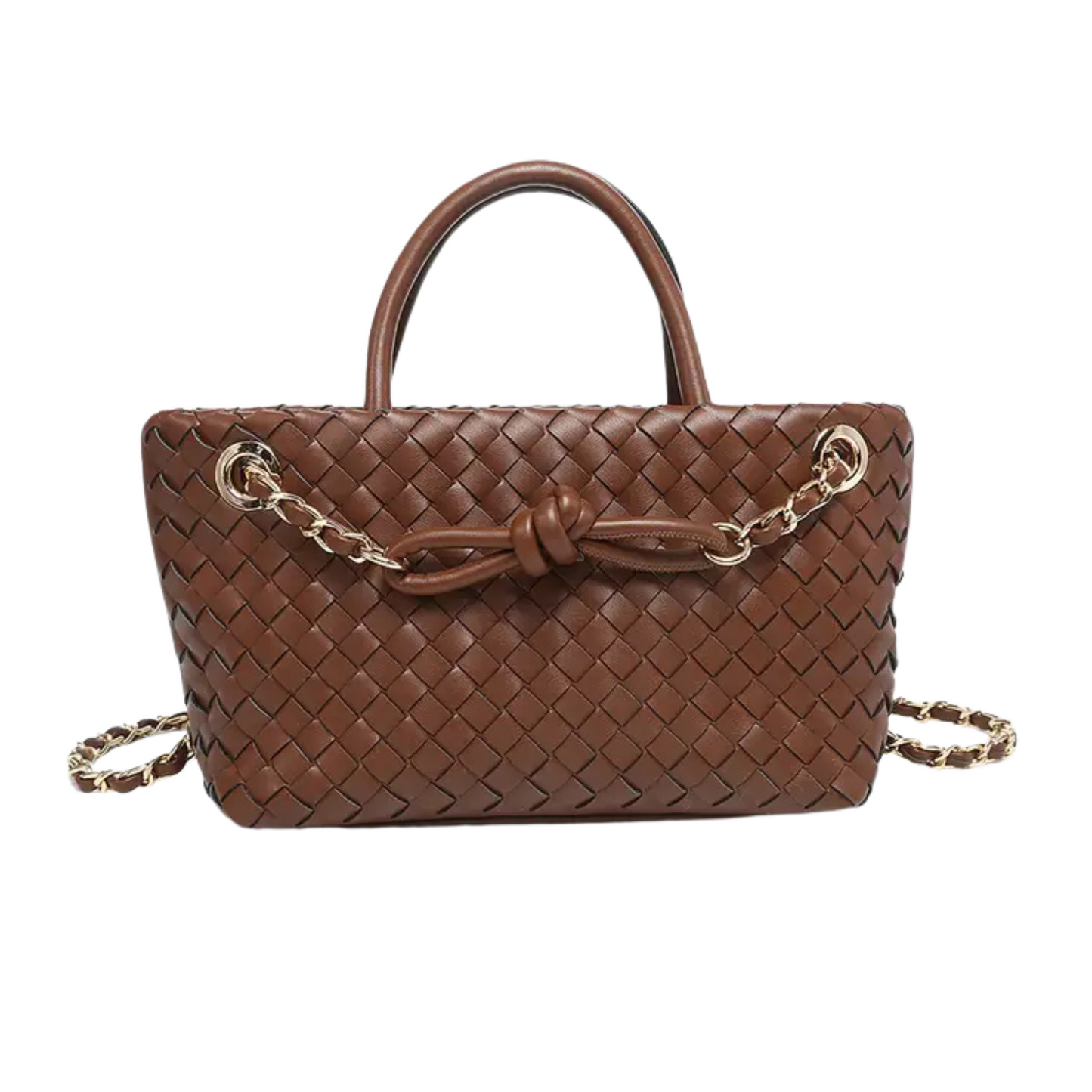 Fallon woven satchel in brown