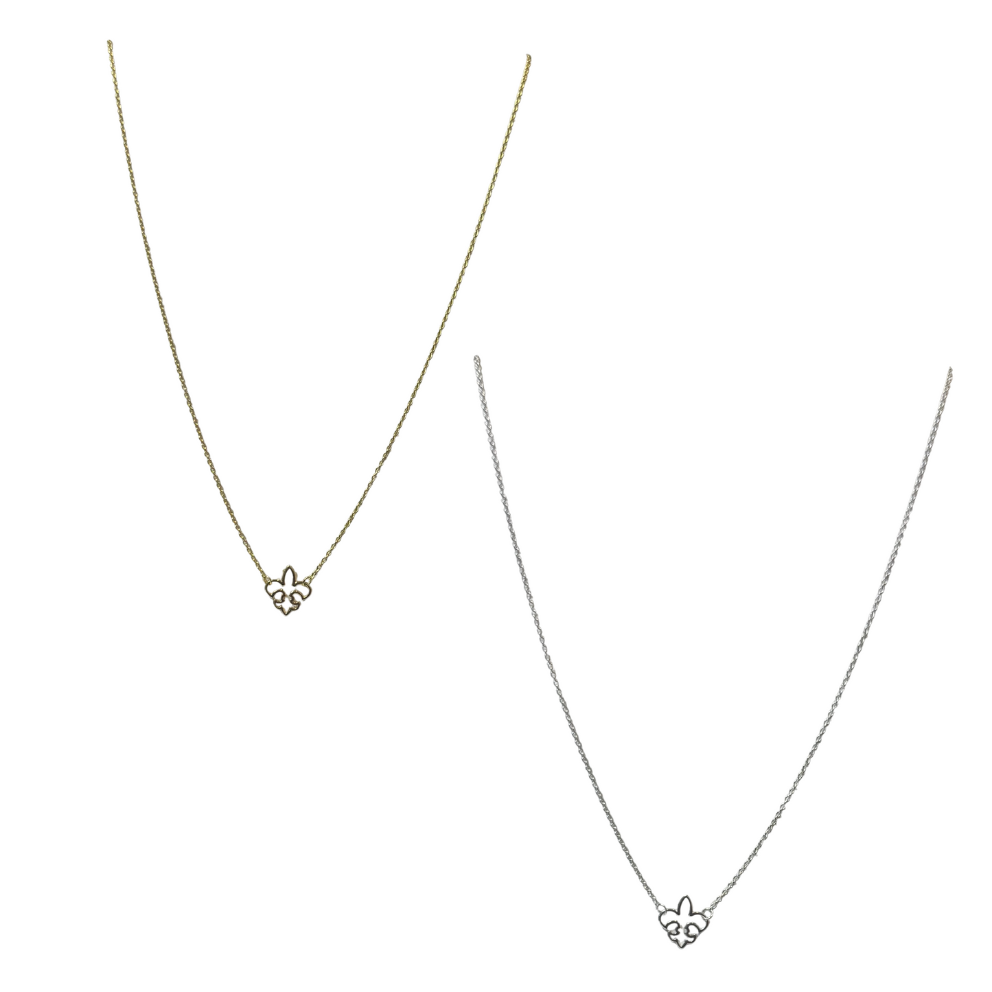 This stunning Fleur de Lis Necklace, available in gold and silver, is the perfect addition to any jewelry collection. Its short length and detailed pendant design from the Skosh brand makes it a versatile and elegant piece for any occasion. Elevate your style with this timeless necklace.