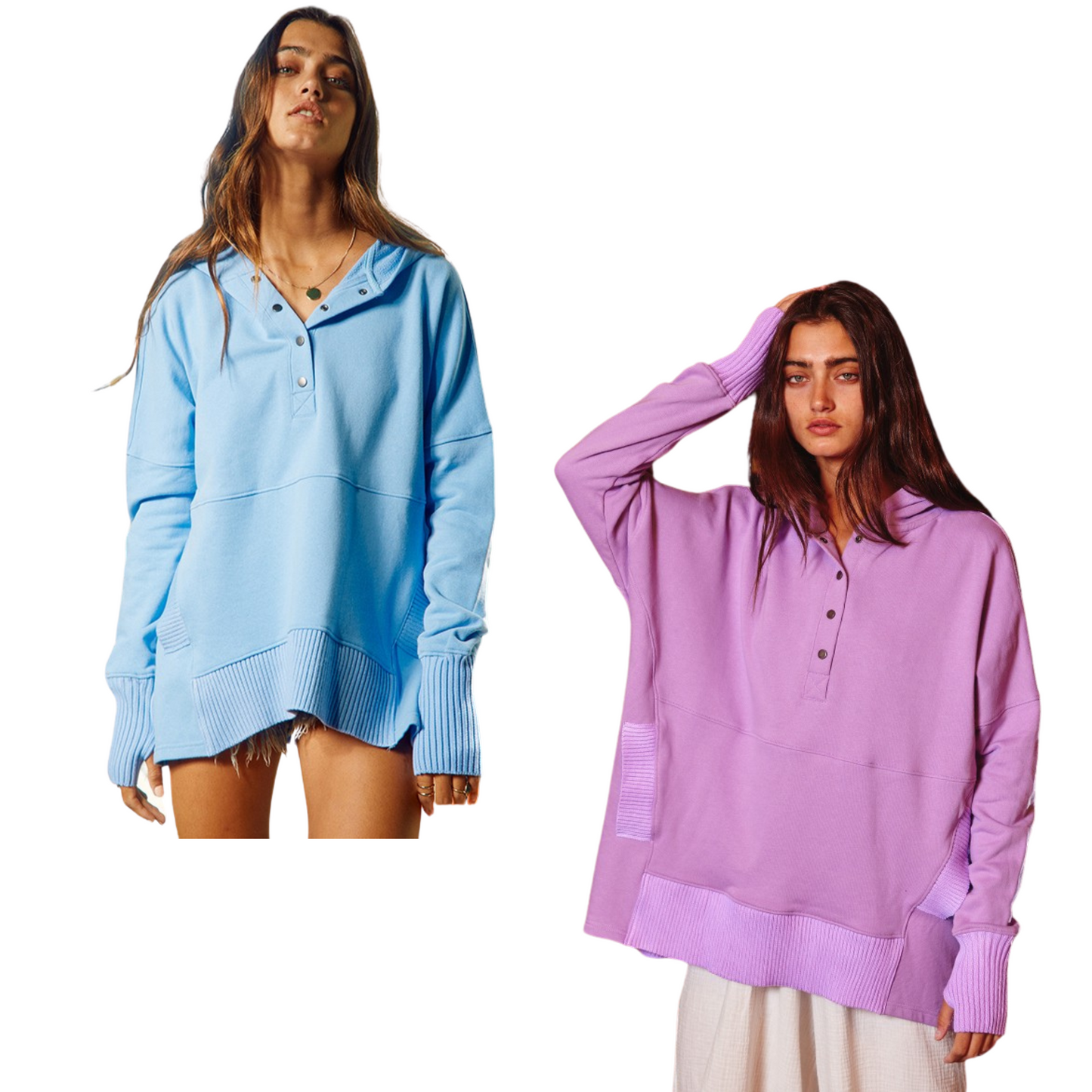 Our Washed Boxy Hoodie, from the renowned Bucket List brand, is now available in a stunning blueberry color. Crafted from soft French Terry fabric, this hoodie top provides both comfort and style. A must-have for any fashion-forward individual.