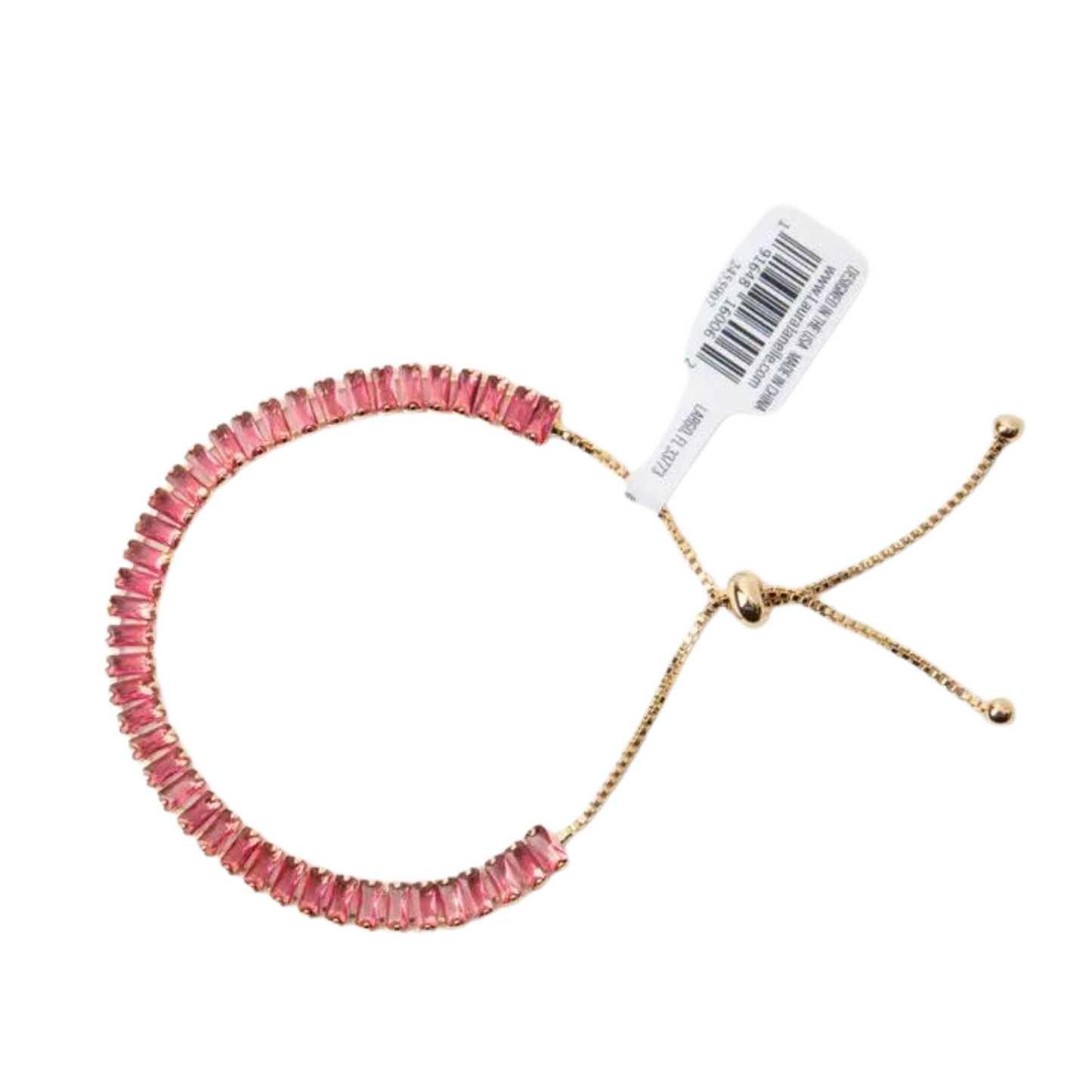 14K gold plated adjustable tennis bracelet in garnet