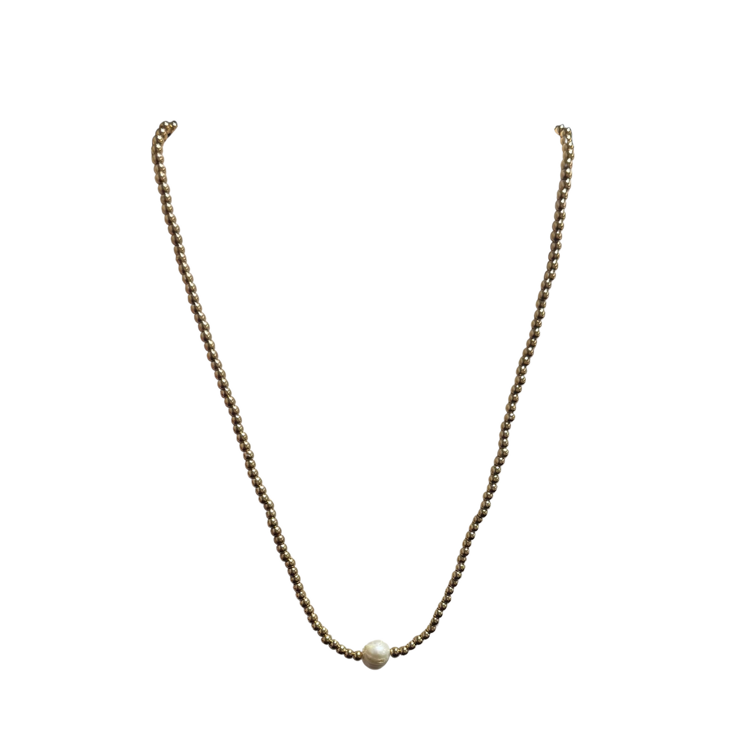 Introduce elegance with the Ete Bead and Pearl Necklace and Earring Set. The small pearl studs add a touch of sophistication, while the gold bead necklace with pearl accent completes the look. Confidently exude class and style with this set from the reputable Ete brand.