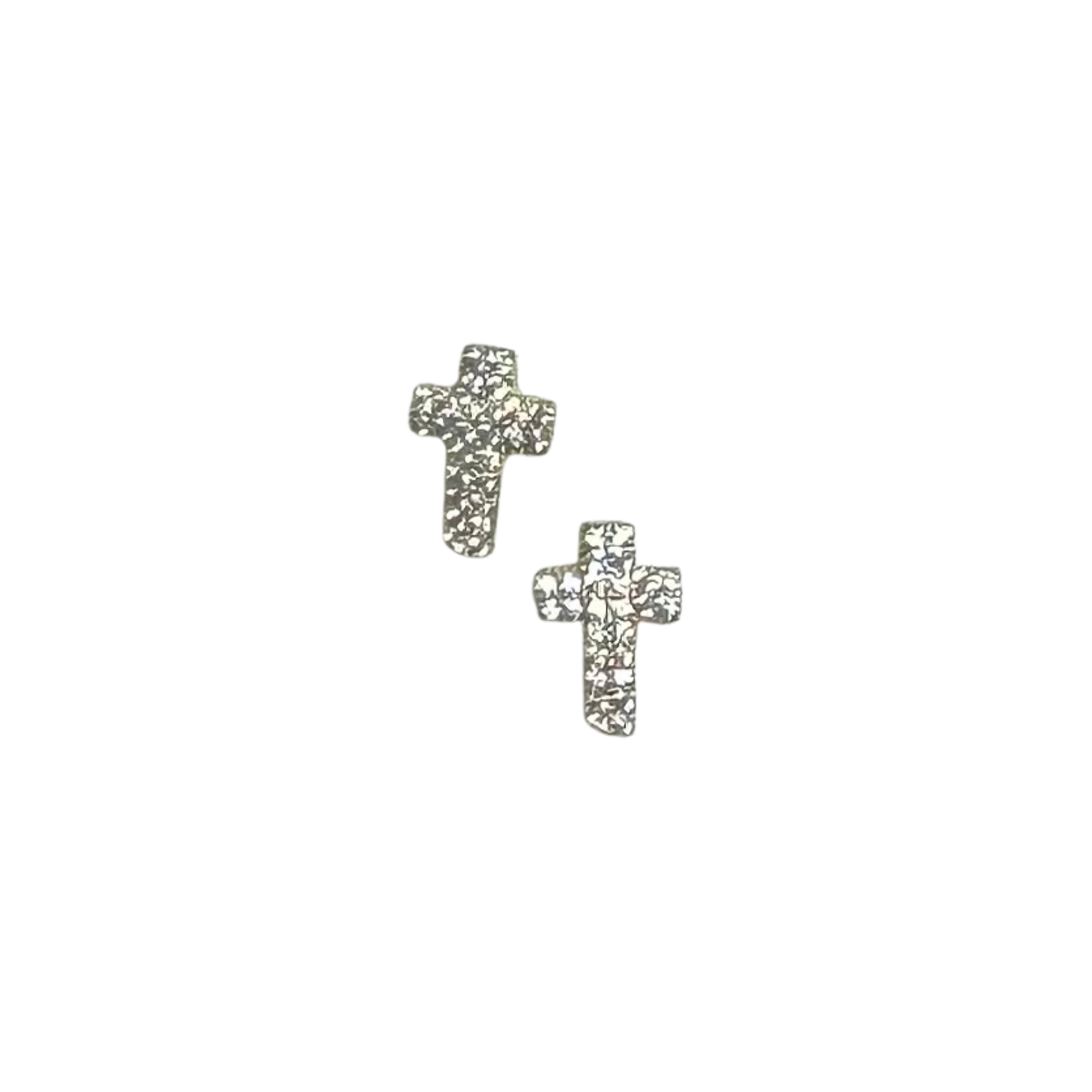 Rhinestone Cross Studs in gold