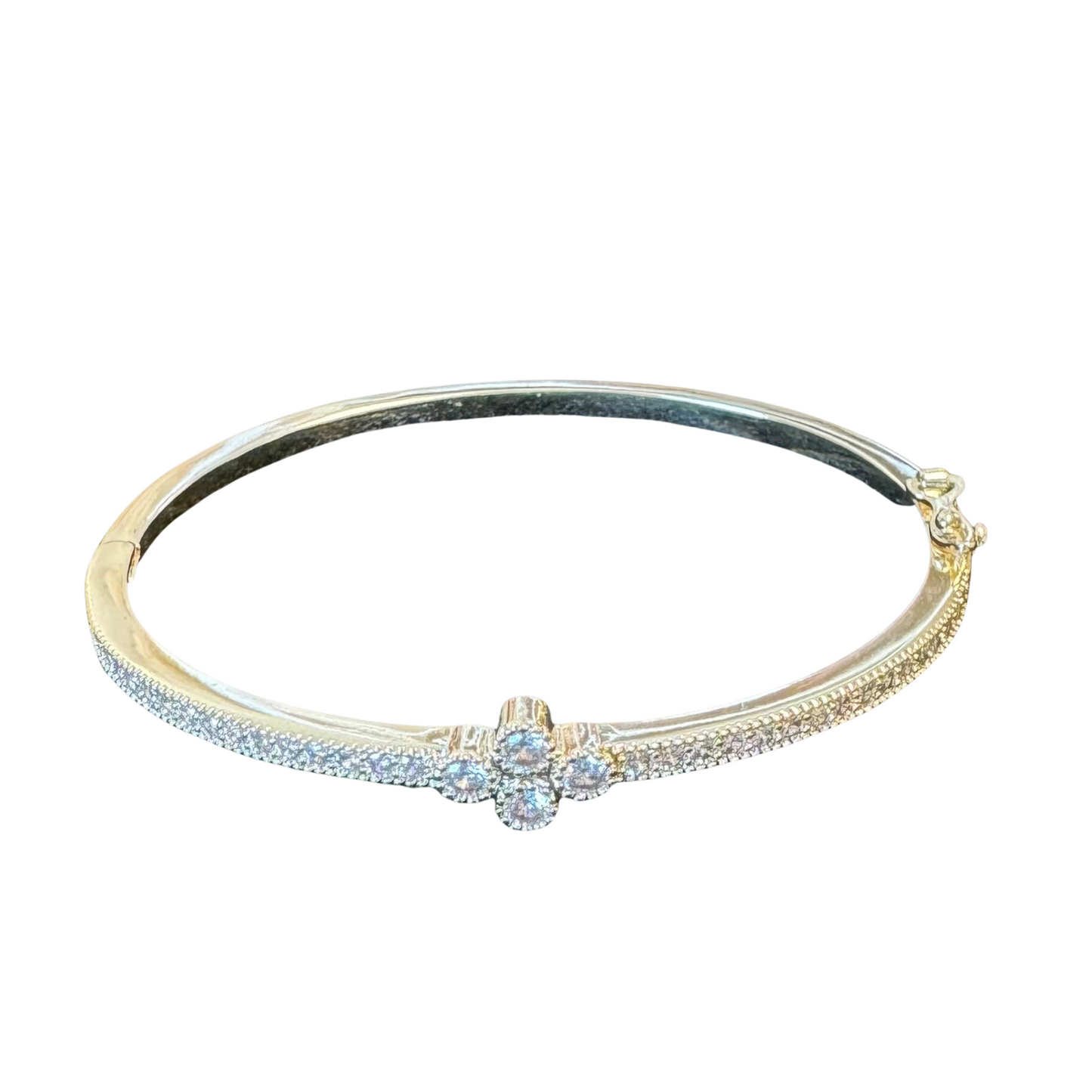 Rhinestone cuff bangle in gold