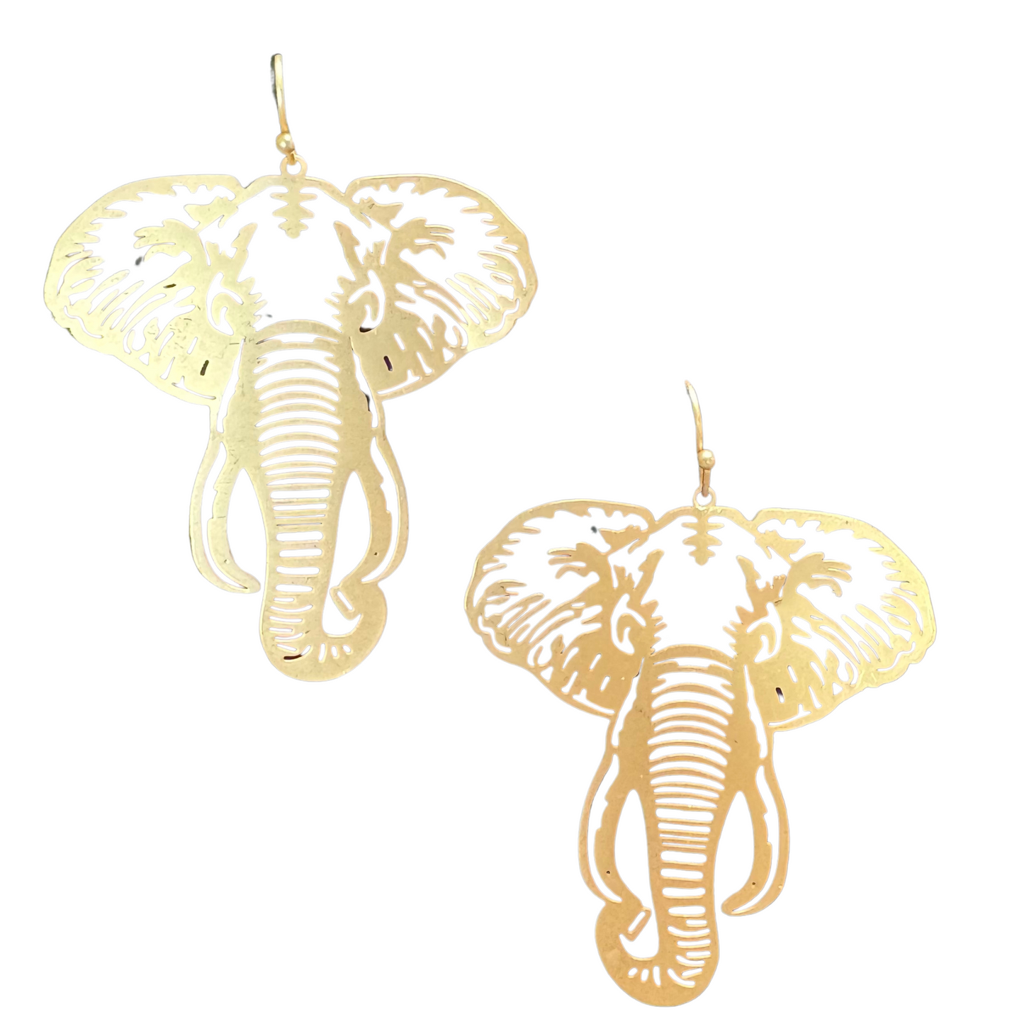 Elephant silhouette earrings in gold