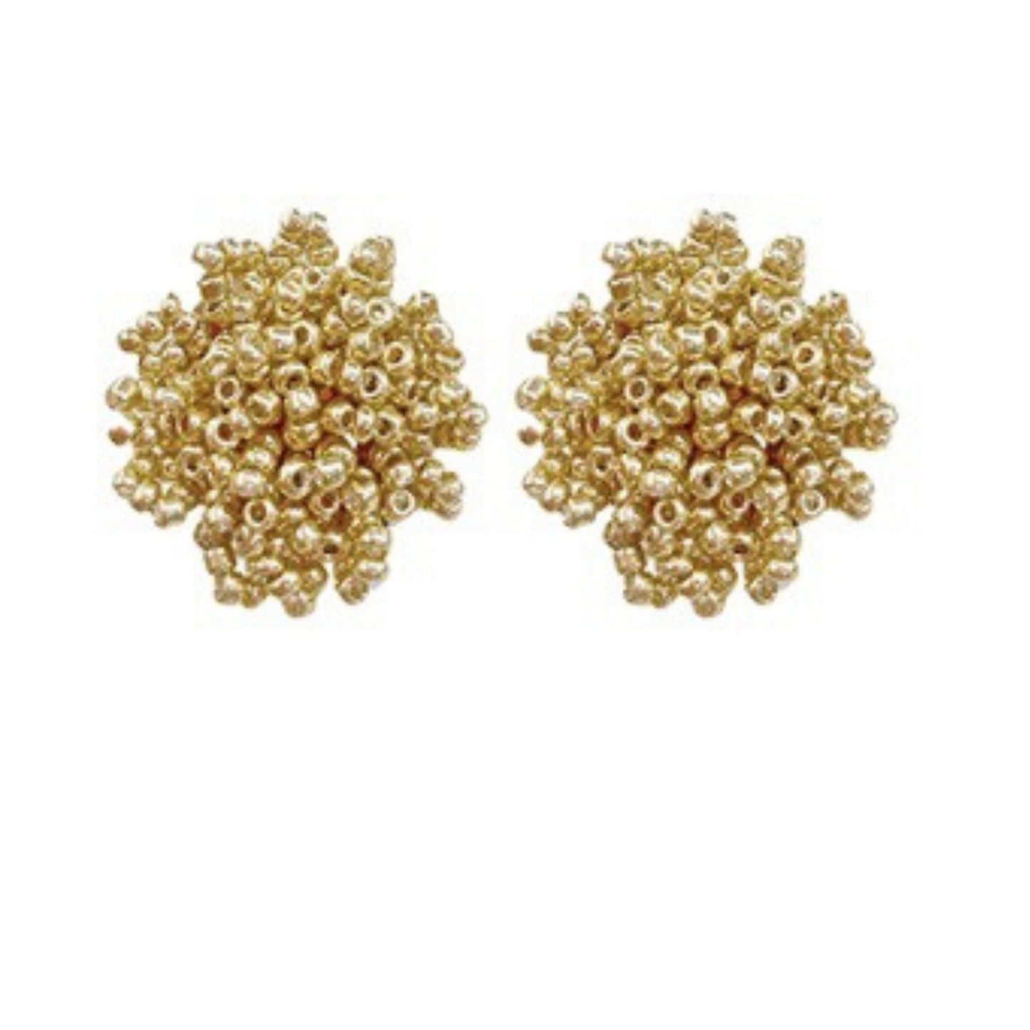 gold pom pom stud earrings