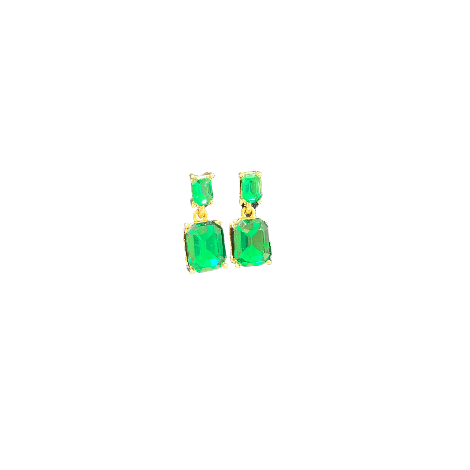 Small gemstone earrings in green