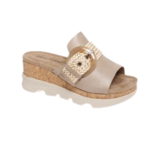 Experience the ultimate in style and comfort with Hit by Pierre Dumas. With its open toe design and small wedge heel, this shoe provides both elegance and support. The nude color adds versatility to your wardrobe, making it perfect for any occasion. Expertly crafted with quality materials, Hit is a must-have for shoe lovers.