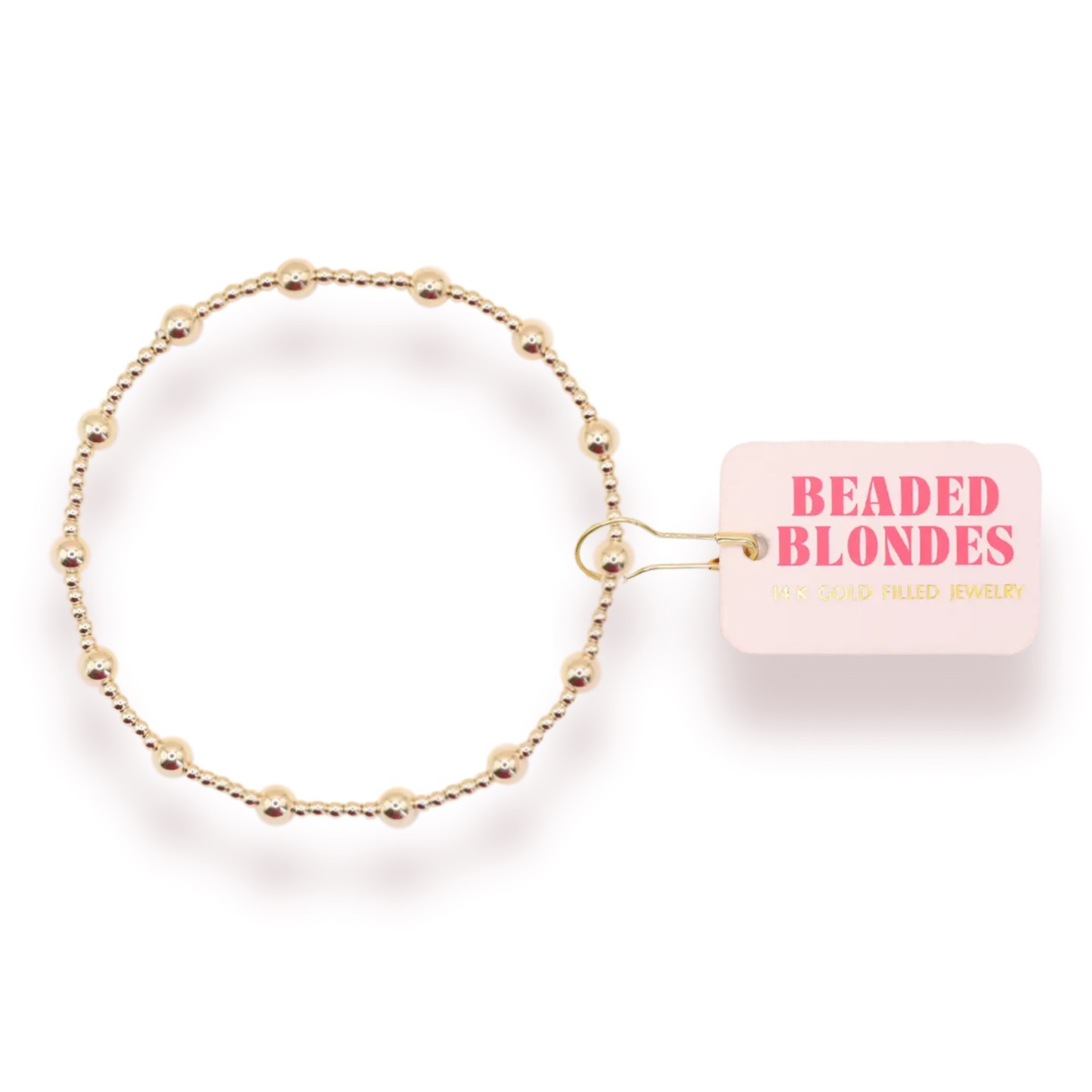 The June is a mix of 2mm & 4mm beads.
• 14 K gold filled & elastic string
• Handstrung in College Station, Texas.
Sourced in the US.
• Waterproof, workout proof & tarnish proof