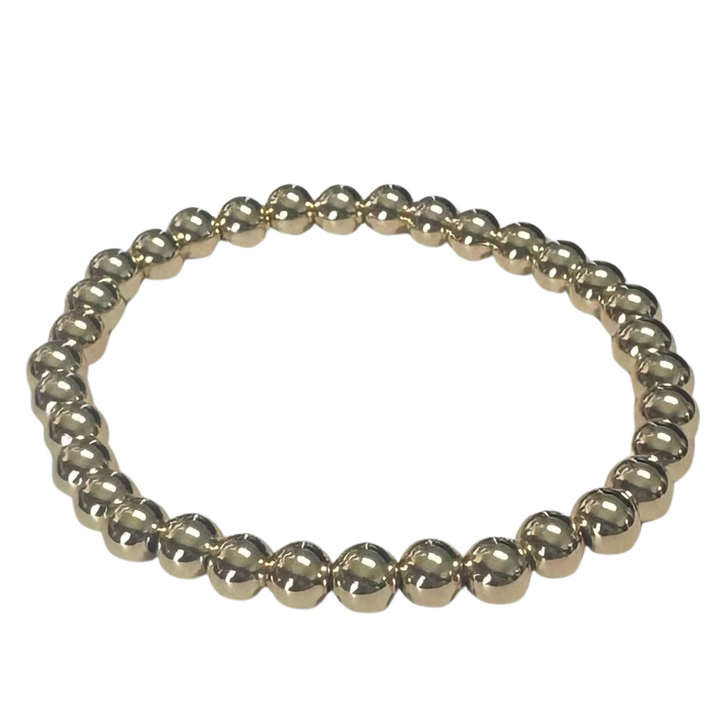 Large bead stretchy bracelet in gold