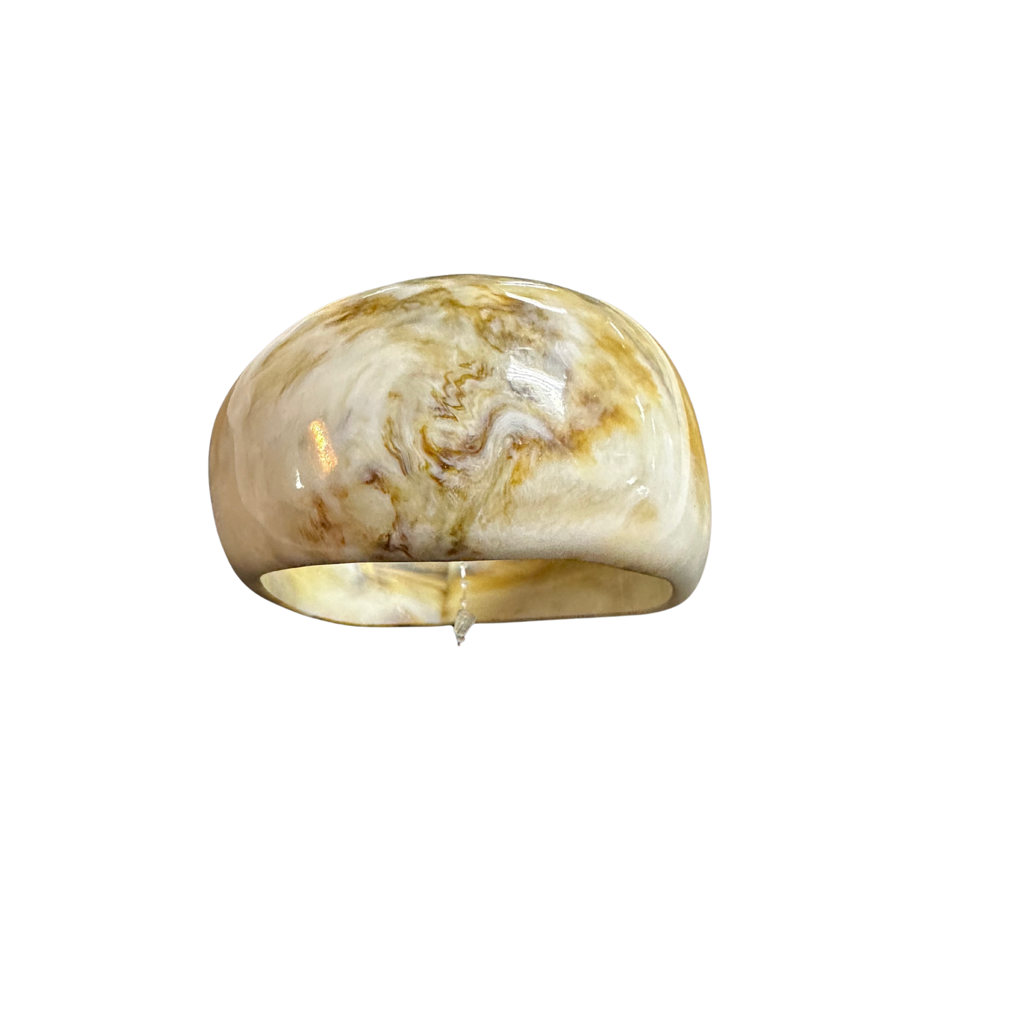 Elevate your wrist with this striking Perdido Gems bangle bracelet, featuring a sophisticated white and brown marble aesthetic. Crafted with substantial thickness, this piece delivers both visual impact and comfortable weight distribution. The natural veining of the marble pattern ensures each bracelet is uniquely distinctive, making it a versatile accessory that complements both casual and refined wardrobes. Perfect for layering or wearing solo, this bangle showcases expert craftsmanship and timeless elega