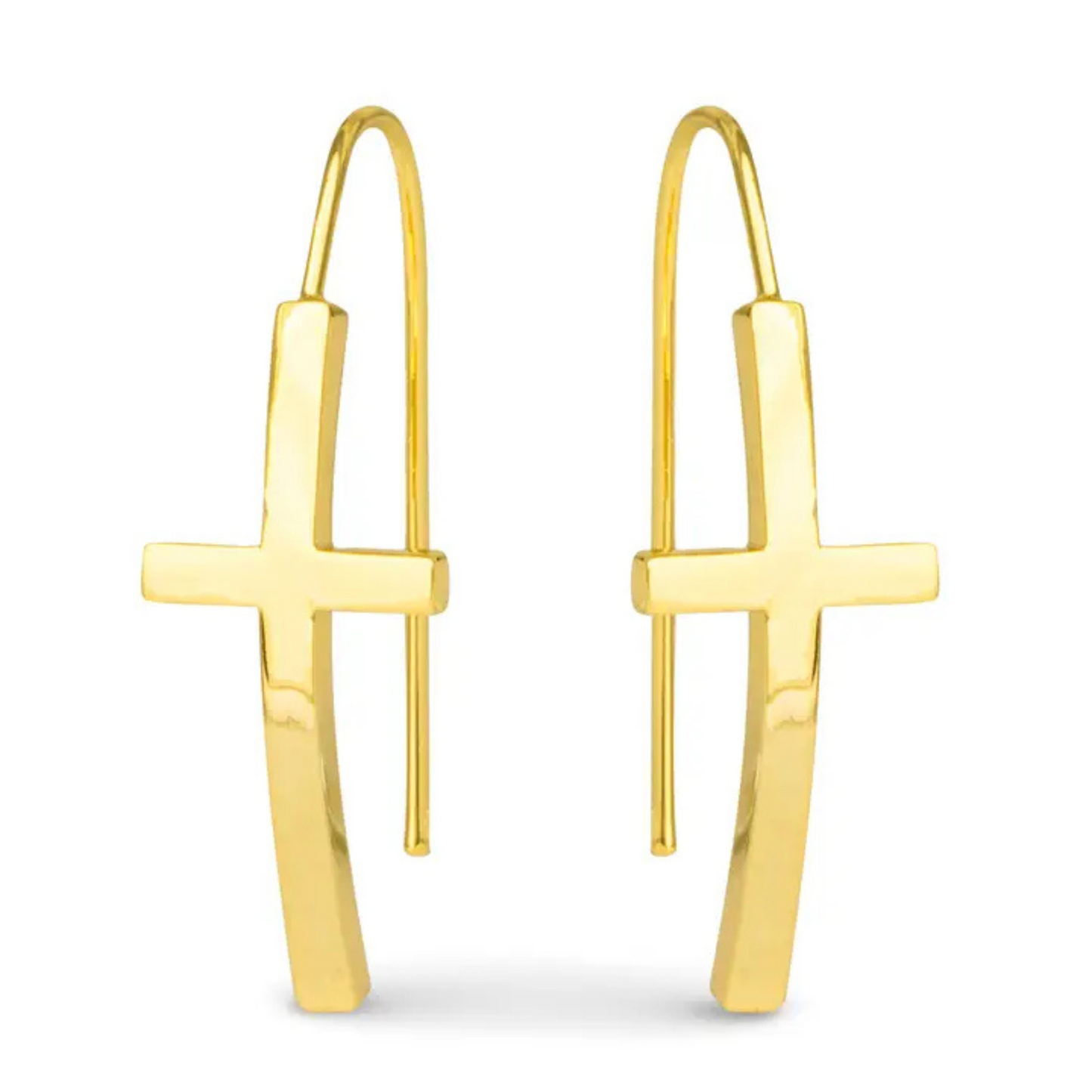 Elevate your style with the Maria Polished Cross Drop Earrings by Amanda Blu. Crafted in gleaming gold, these dangle earrings feature a refined cross design that balances timeless symbolism with modern elegance. Their polished finish catches the light beautifully, making them a sophisticated choice for both everyday wear and special occasions. Expertly designed to complement a variety of looks, these earrings offer a subtle yet striking statement of faith and fashion.