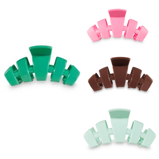 Say goodbye to breakable clips! We have perfected the hair tie and now have re-invented the clip. Each hair clip has bendable teeth that take back to shape, they work on all hair types and have a strong hold. Hold your hair and enhance your style with the new TELETIES Clip!