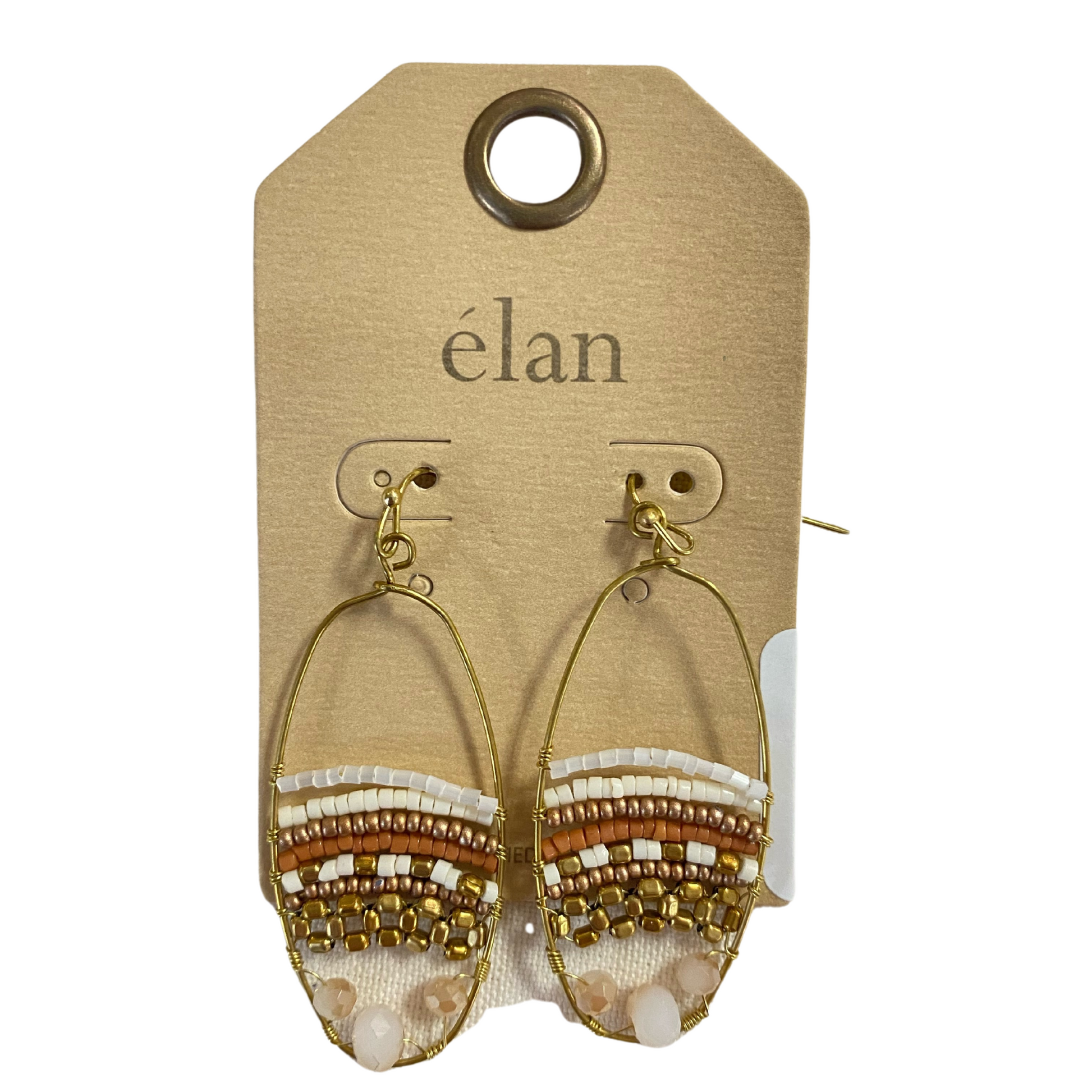 Tribal dangle earrings in natural colors