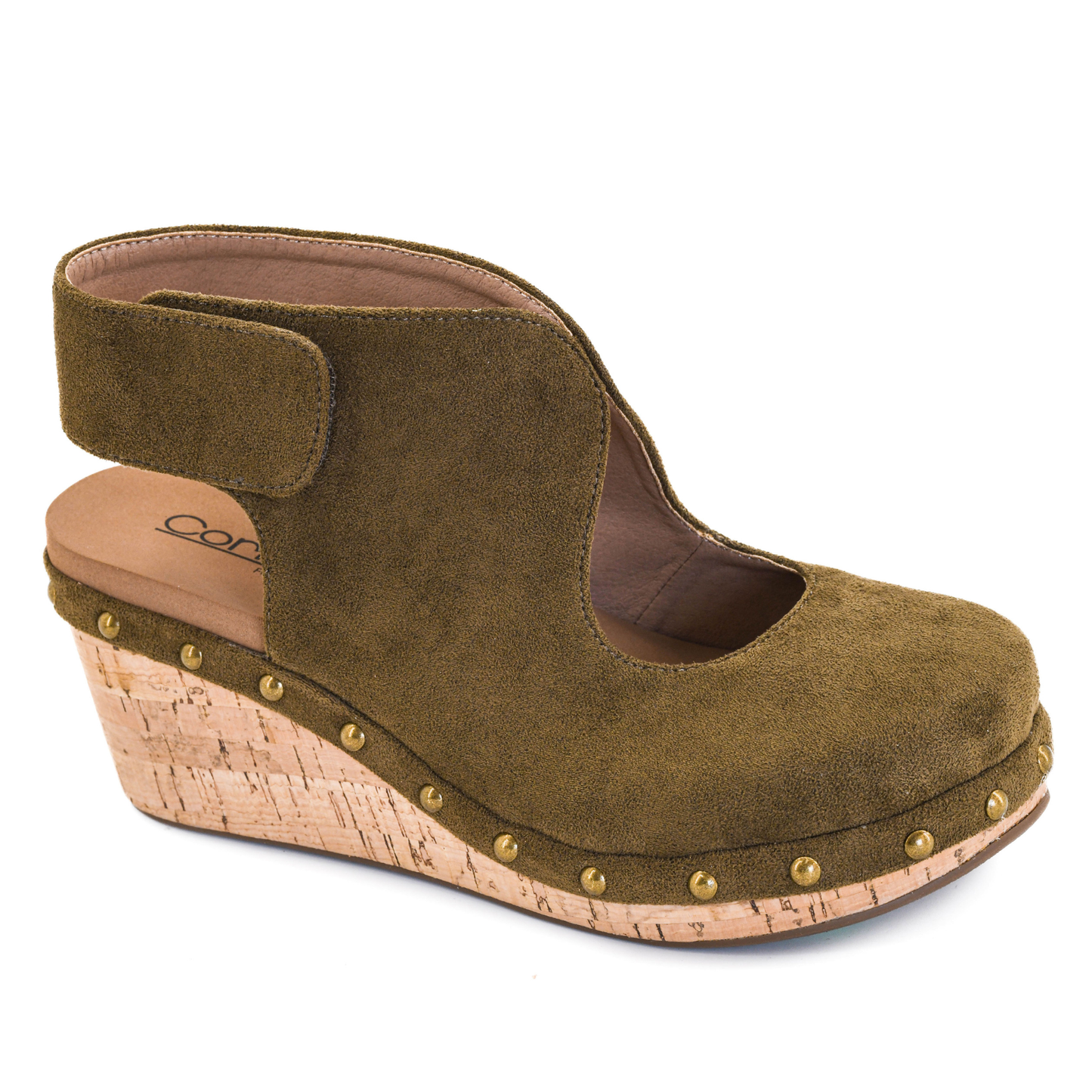 Introducing the Oh Its You platform shoe in a sophisticated moss color. This closed-toe Corkys design combines comfort with contemporary style, perfect for everyday wear. The platform silhouette adds height while maintaining stability, making it an ideal choice for those seeking both fashion and function. Crafted with Corkys' signature quality, this versatile shoe transitions seamlessly from casual outings to more polished occasions.