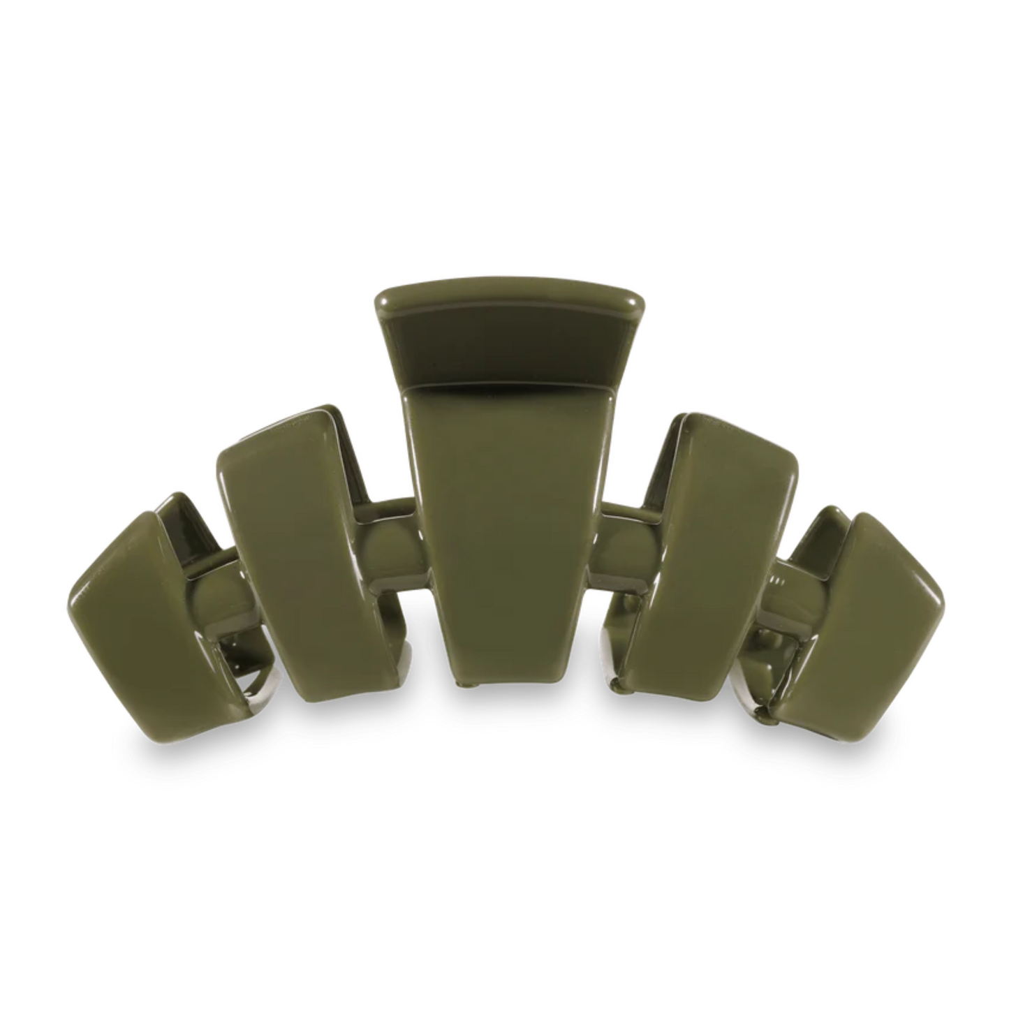 Medium teletie hair claw in olive