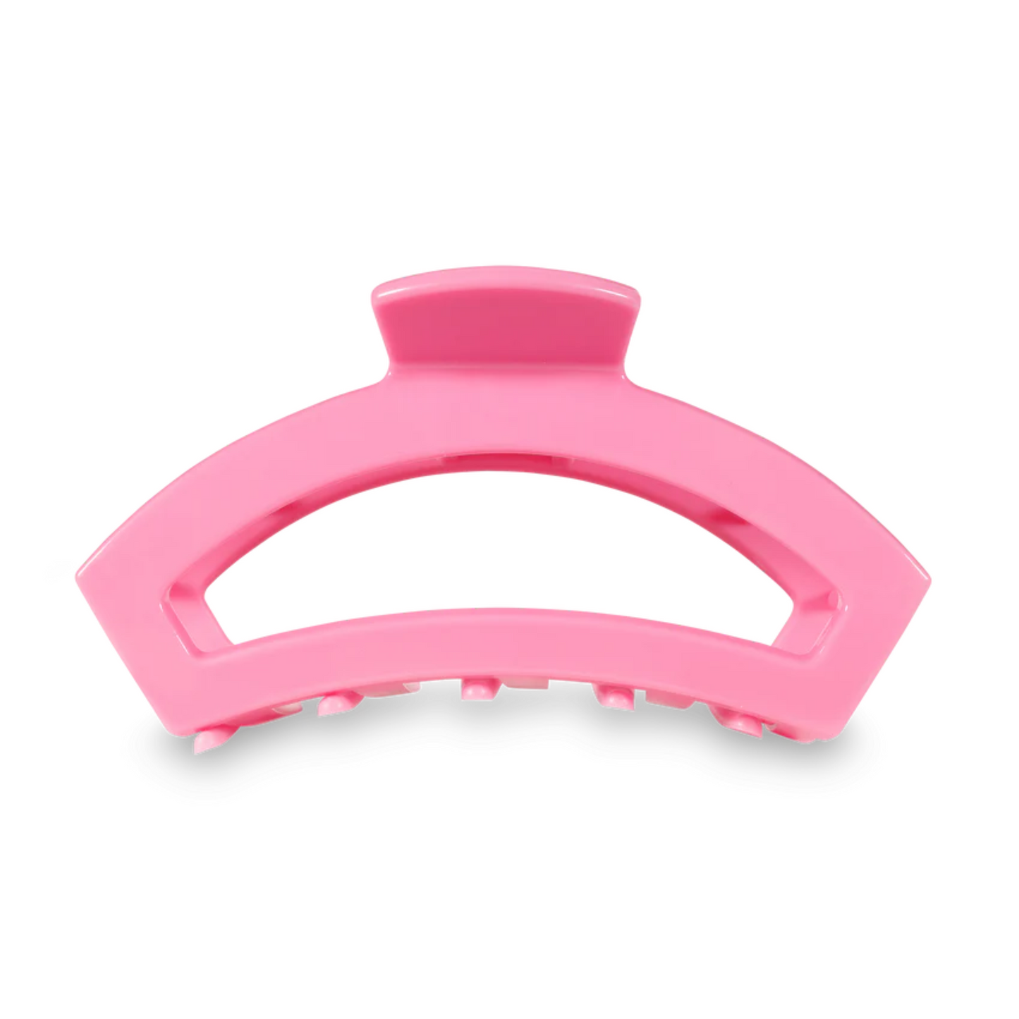 Medium open hair clip in Peonies Please Pink