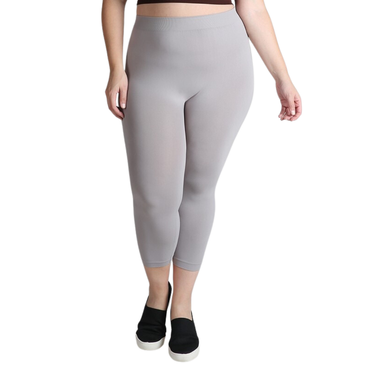Nikibiki plus size capri leggings in cool grey