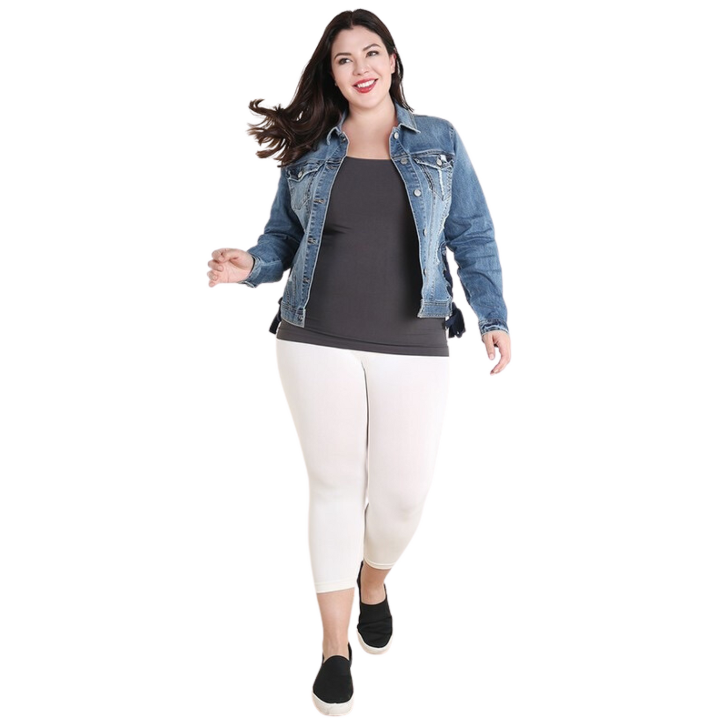 Nikibiki plus size capri leggings in white