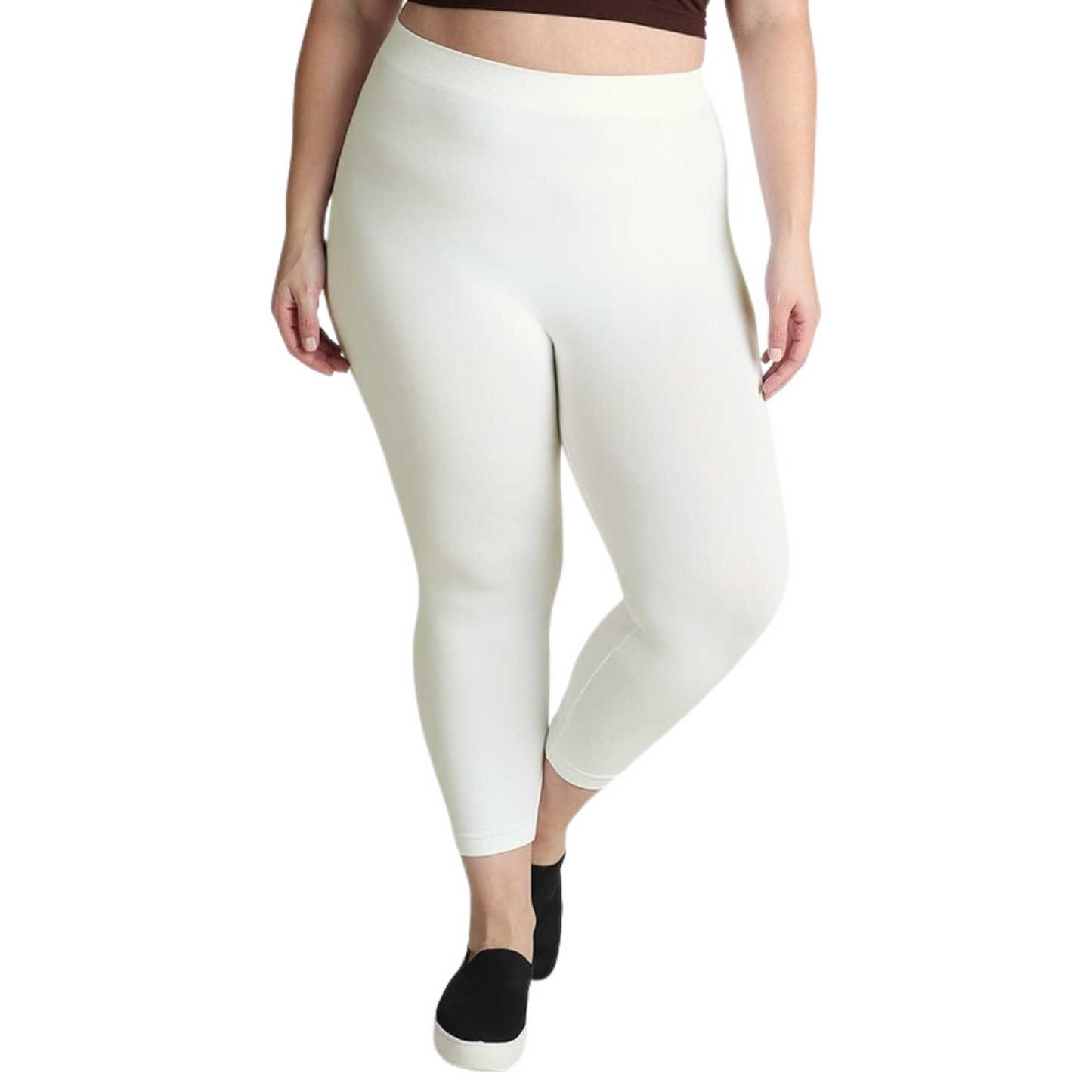 Nikibiki plus size capri leggings in ivory