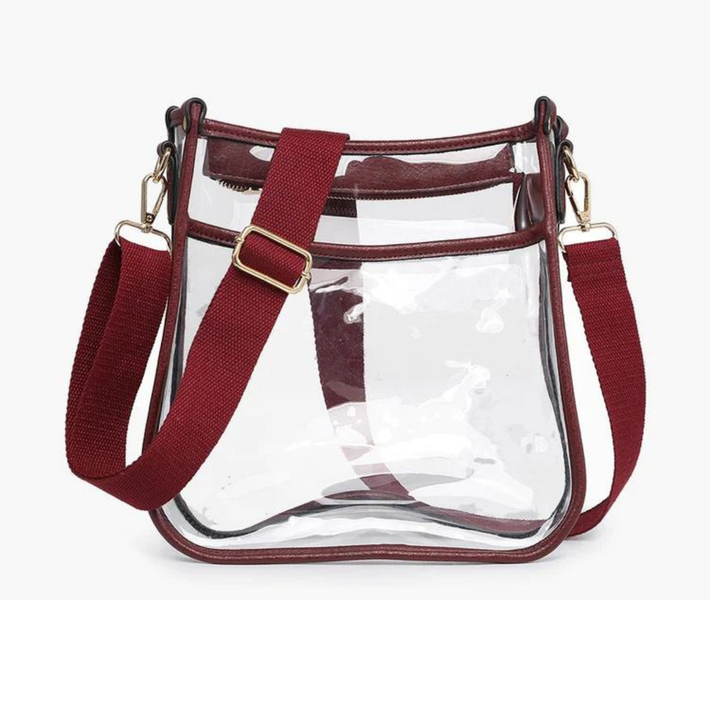 Posie clear crossbody purse in wine